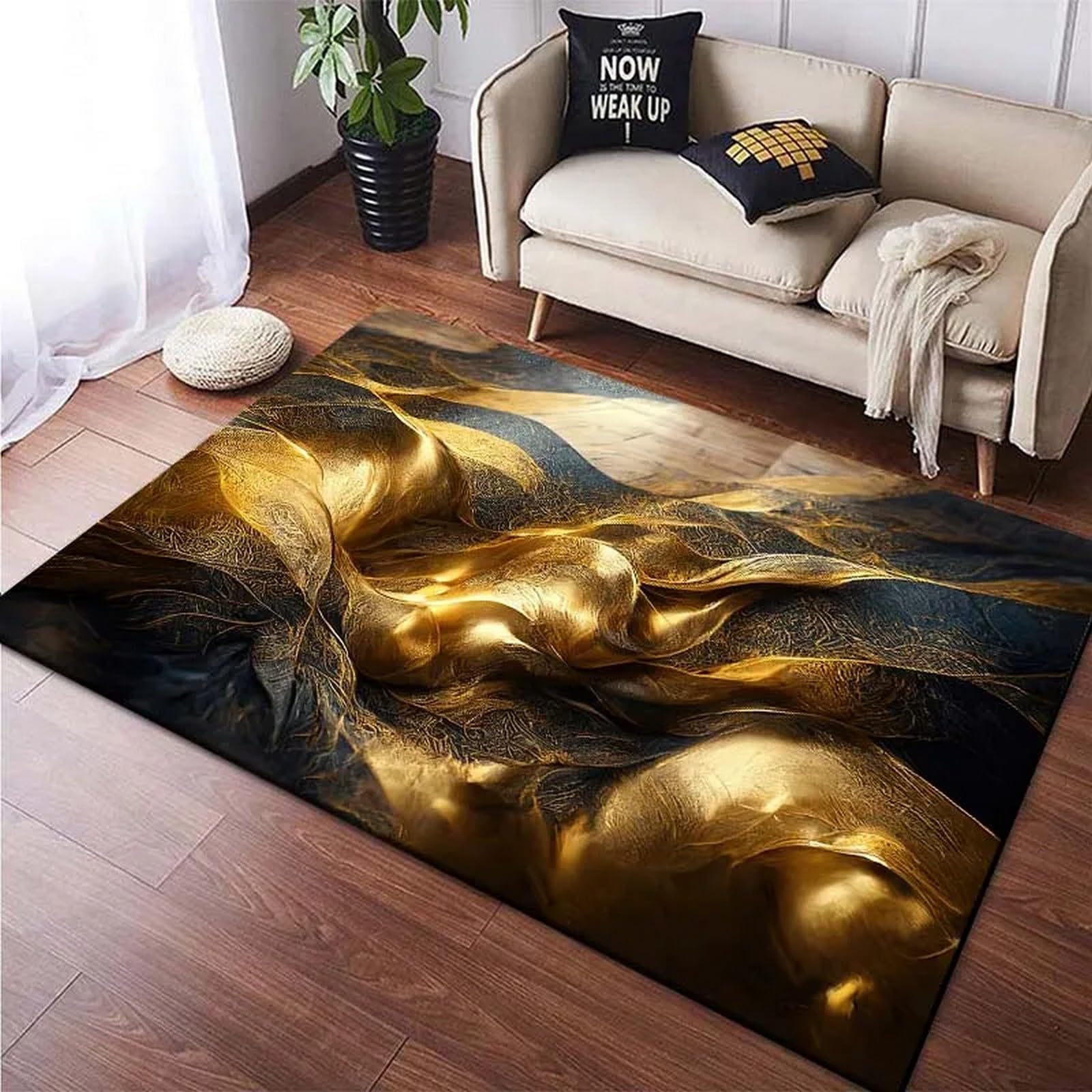 Tapis moderne de salon graphisme abstrait 3D haut de gamme
