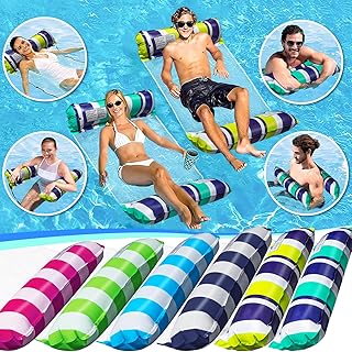 Sfee 2/1 Pack Pool Floats Water Hammock with Strong Mesh, Inflatable Pool Floats for Adults Heavy Duty Multi-Purpose Floating Pool Chair Thickened Stable Pool Loungers for Swimming Pool, Beach, Lake