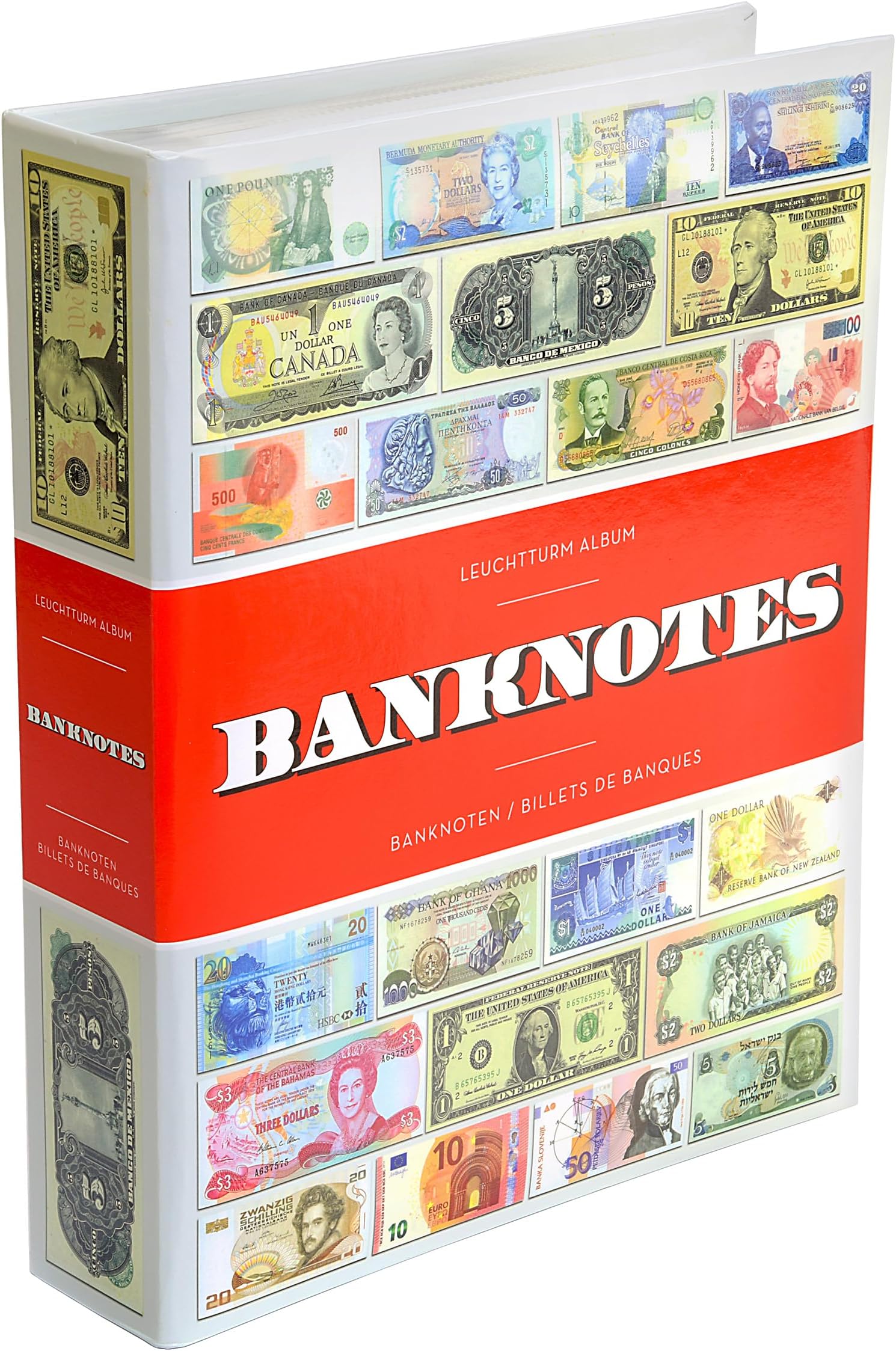 LIGHTHOUSE - Currency Album with 100 Integrated Sheets to Store and Display 300 Banknotes (9 2/3" x 11 4/5" x 2 1/3")