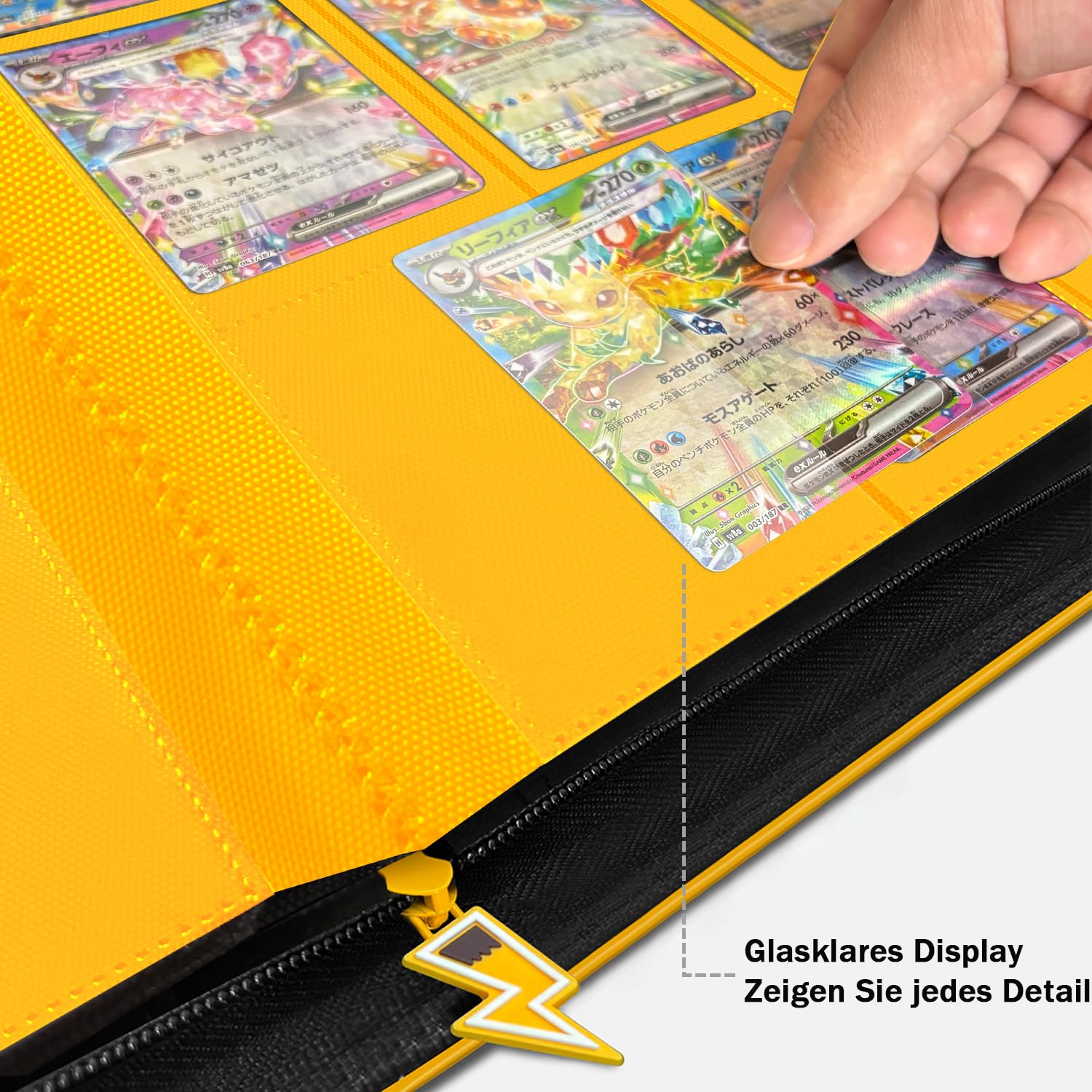 Raccoglitore a 9 scomparti, per 540 carte da collezione con cerniera in metallo YKK e scomparti laterali, regalo premium per collezionisti di carte