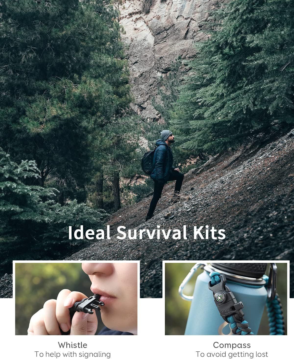 Trebo 32oz Insulated Water Bottle that Fits in Cup Holder, Stainless Steel Double Wall Tumbler Flask Bottles with Paracord Handle, with Straw Spout Lids, Keep Cold for 48 Hrs/Hot 24 Hrs,Indigo/Black - Image 6