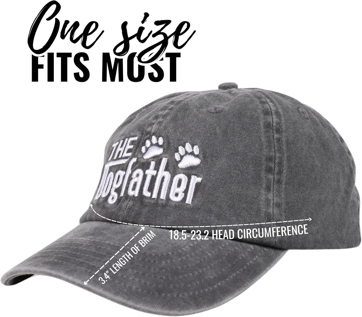 InnoBeta Dog Dad Gifts, Dog Dad Cap for Men, Funny Adjustable Embroidered Hat Gifts for Birthday, Christmas Grey - Image 3