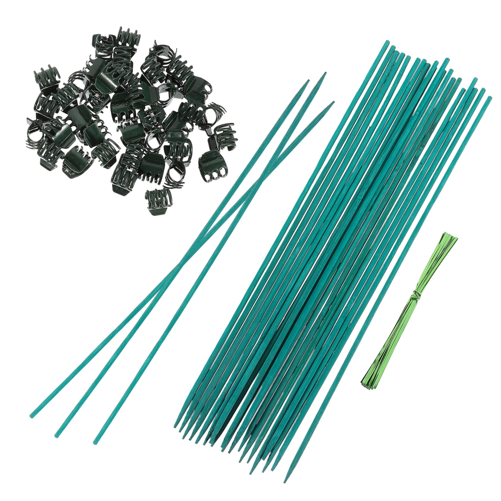UPKOCH 3 Sätze Pflanzenstützen Set für Stäbe mit Clips und Drahtbindern Unterstützung für Kleine Pflanzen Verbiegen zu Gewährleisten Gartenwerkzeug für Hobbygärtner