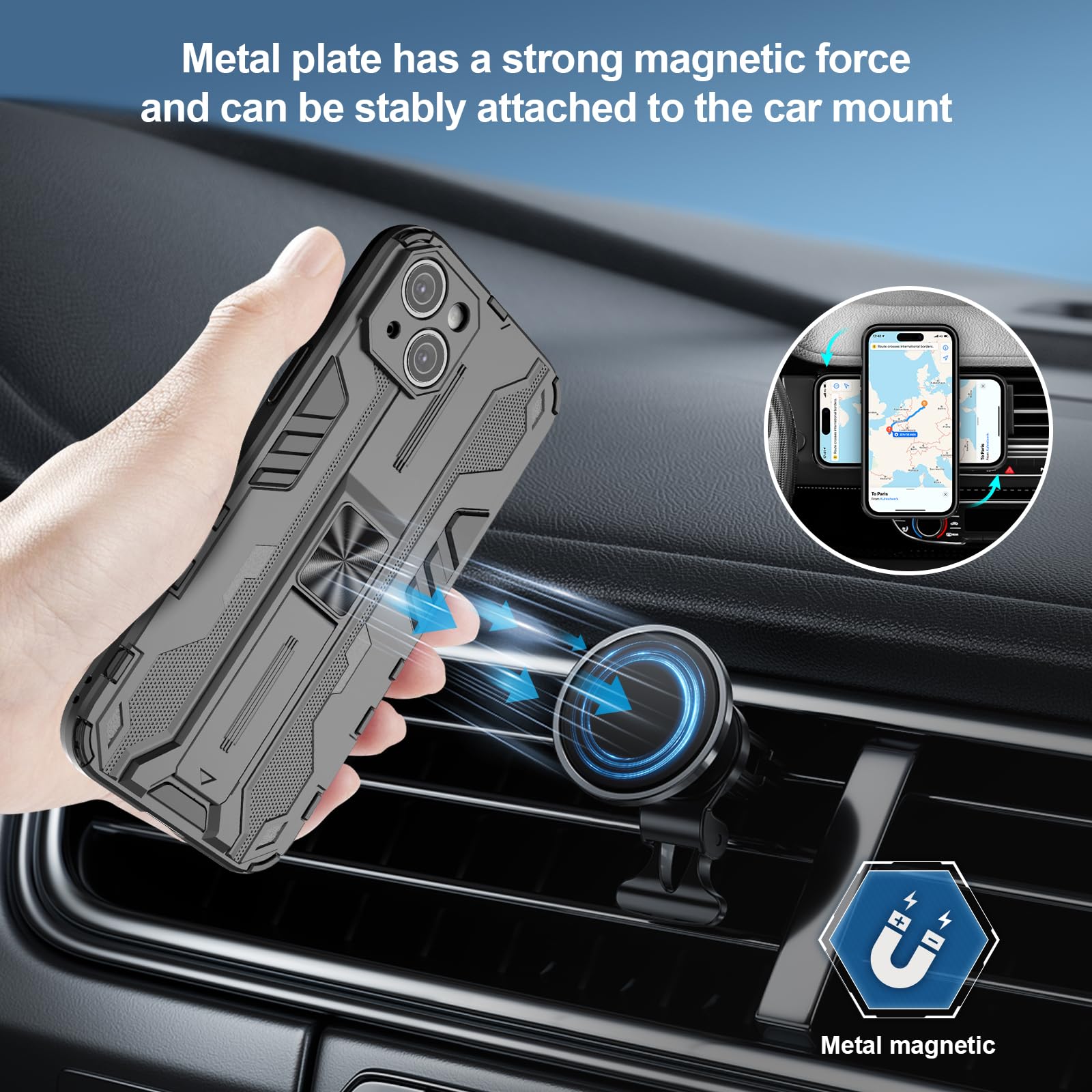 Funda para Xiaomi Redmi Note 15 Pro 5G, Carcasa Antigolpes con Soporte anular metálico, Case Protectora de Grado Militar, Azul — view 296