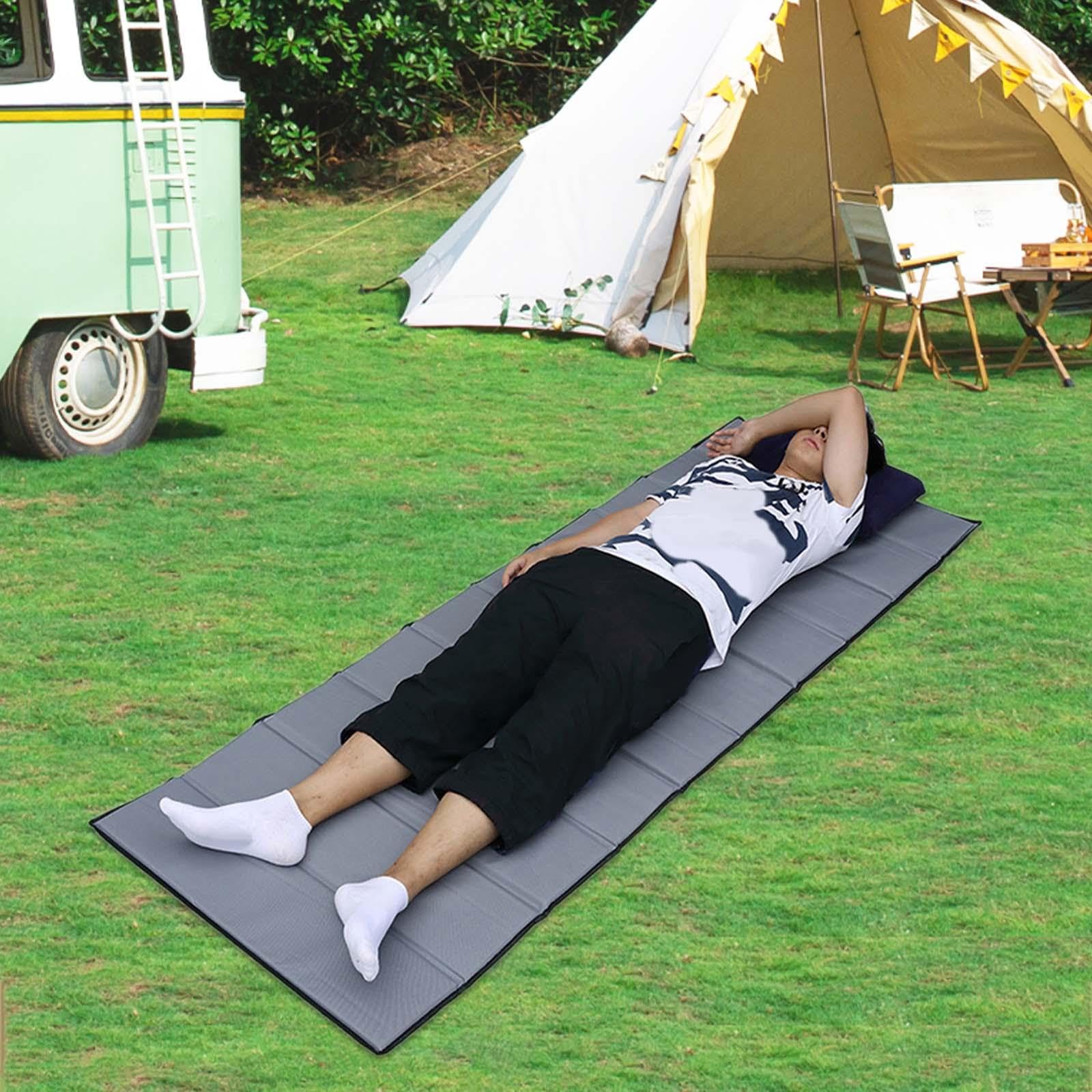 Tapis de Camping/Tapis de Sol Pliable et Multifonctionnel 195 Cm X 70 Cm, Résistant à L'humidité, Idéal pour La Plage, Le Jardin Ou La Cour, Gris 1,5 cm d'épaisseur