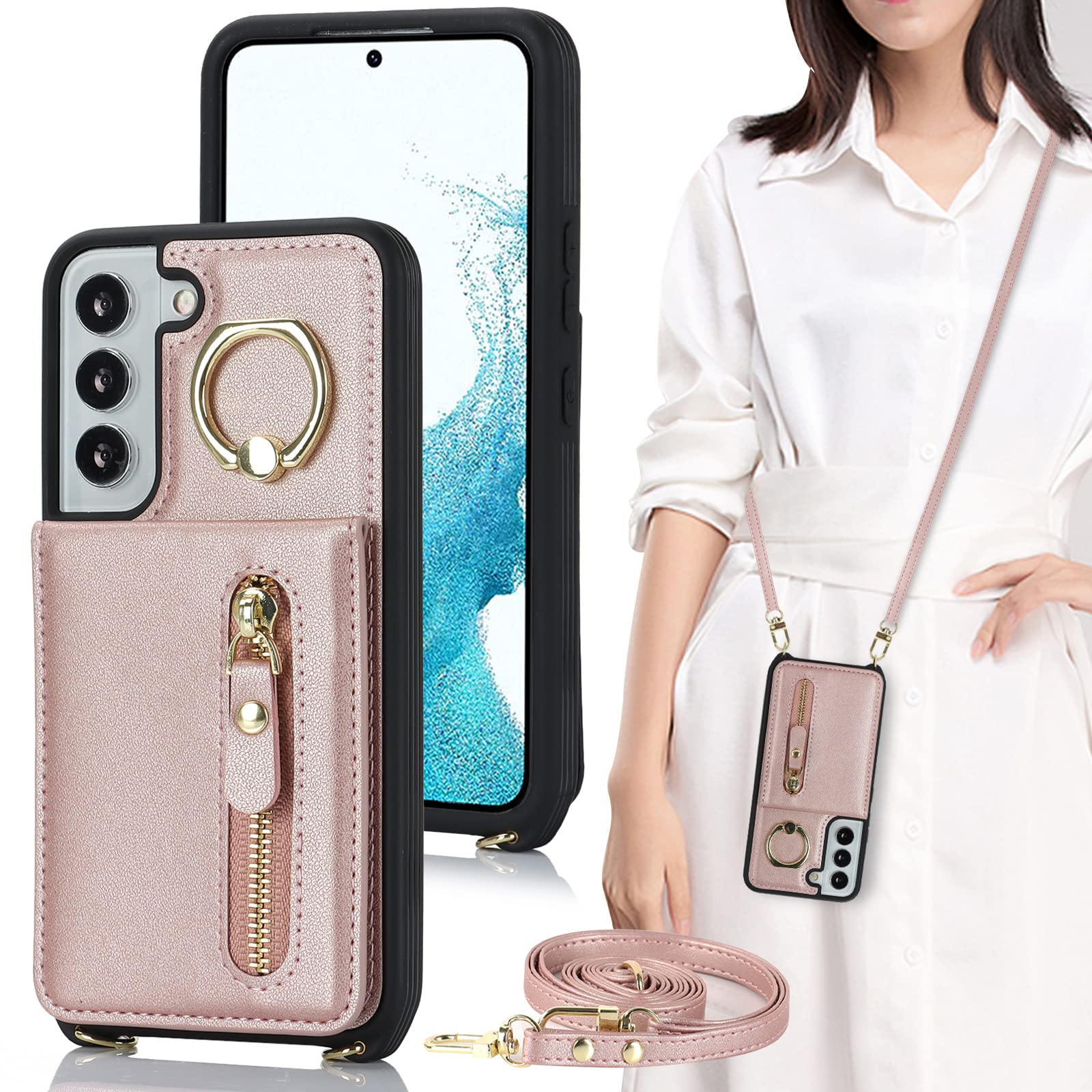 Amazon.co.jp: S22 Galaxy ケース ショルダー リング付きケース 上下開