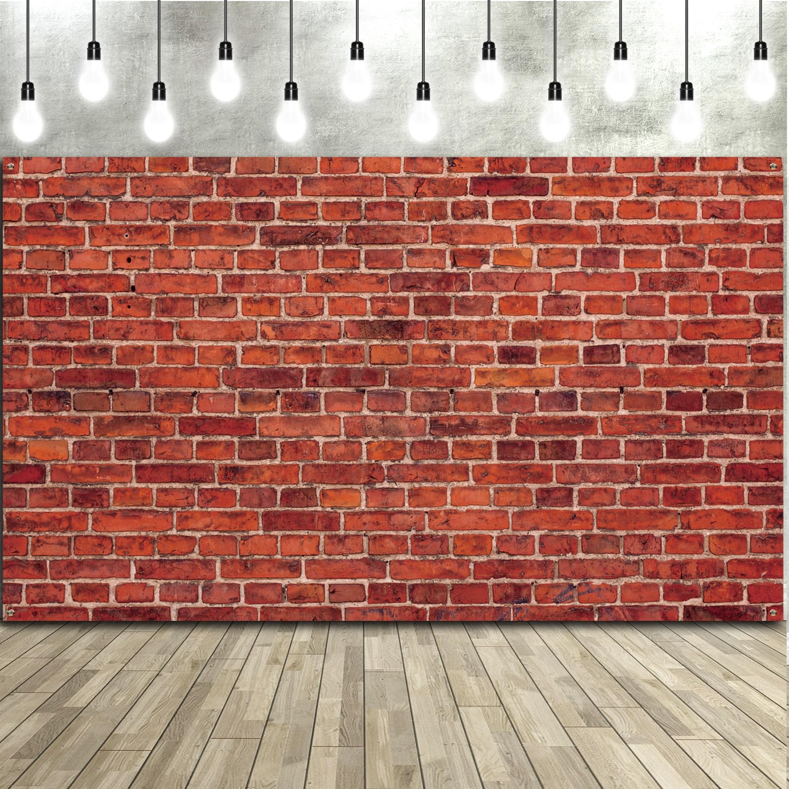 Red Brick Wall Party Backdrop, Large Fabric Red Brick Sign Photo Backdrops Background for Baby Shower Birthday Party Wedding Graduation Home