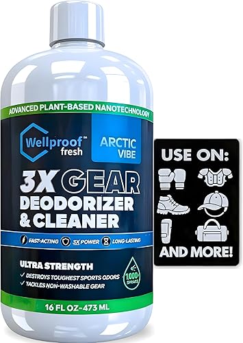 Sports Gear 3X - Espray limpiador y destructor de olores  Enzimas-NanoTech  Desodorizante para gimnasio, boxeo, fútbol, béisbol, baloncesto, hockey,