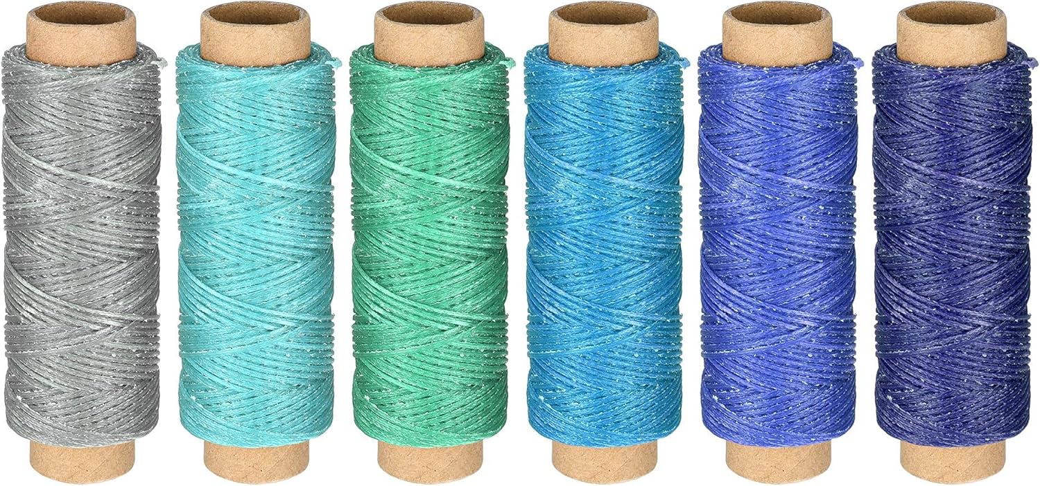 uxcell Leather Sewing Thread Set 55 Yards 150D/1mm
