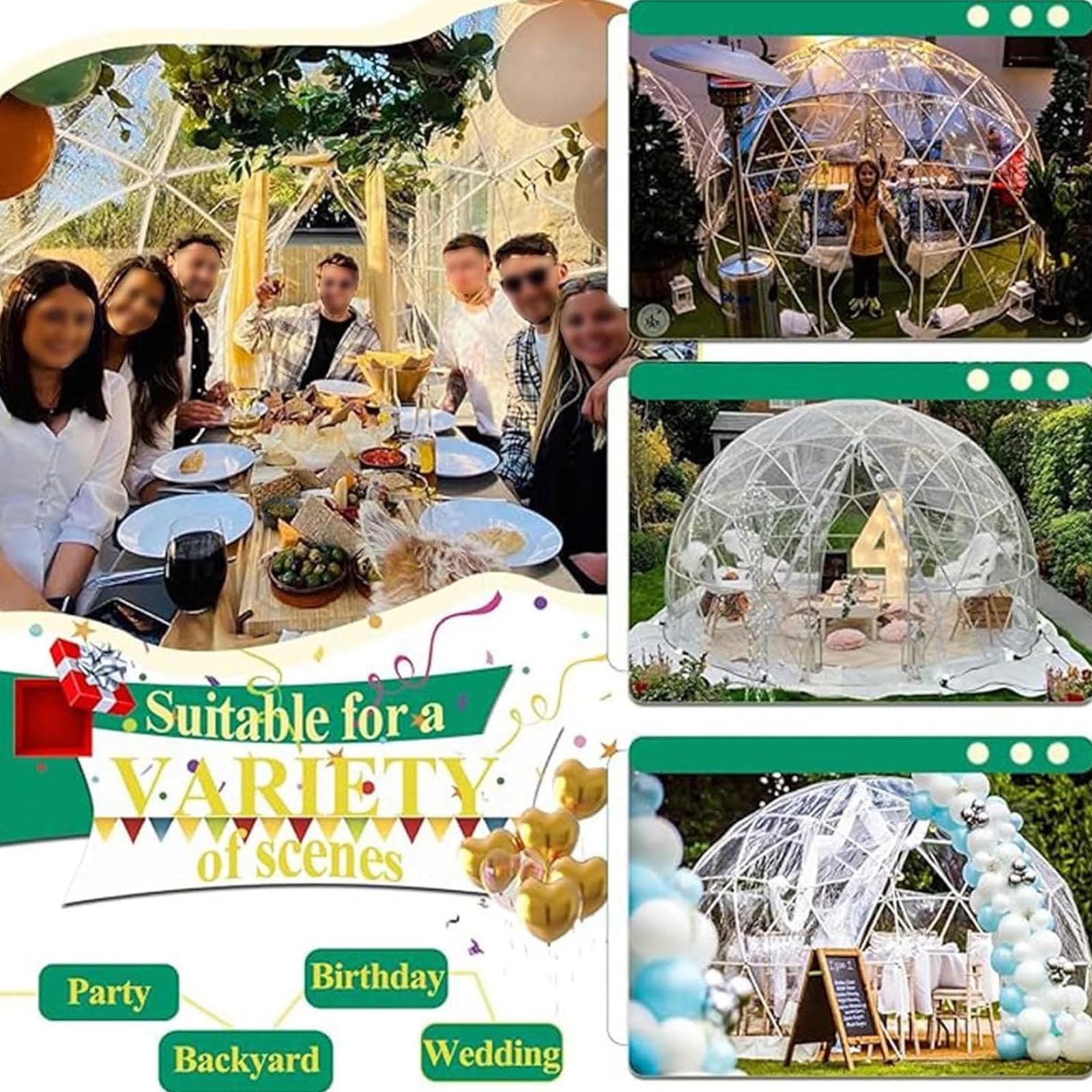 Dom z bąbelkami, przezroczyste schronienie Igloo, kopuła geodezyjna, 3-37 m na patio podwórkowe