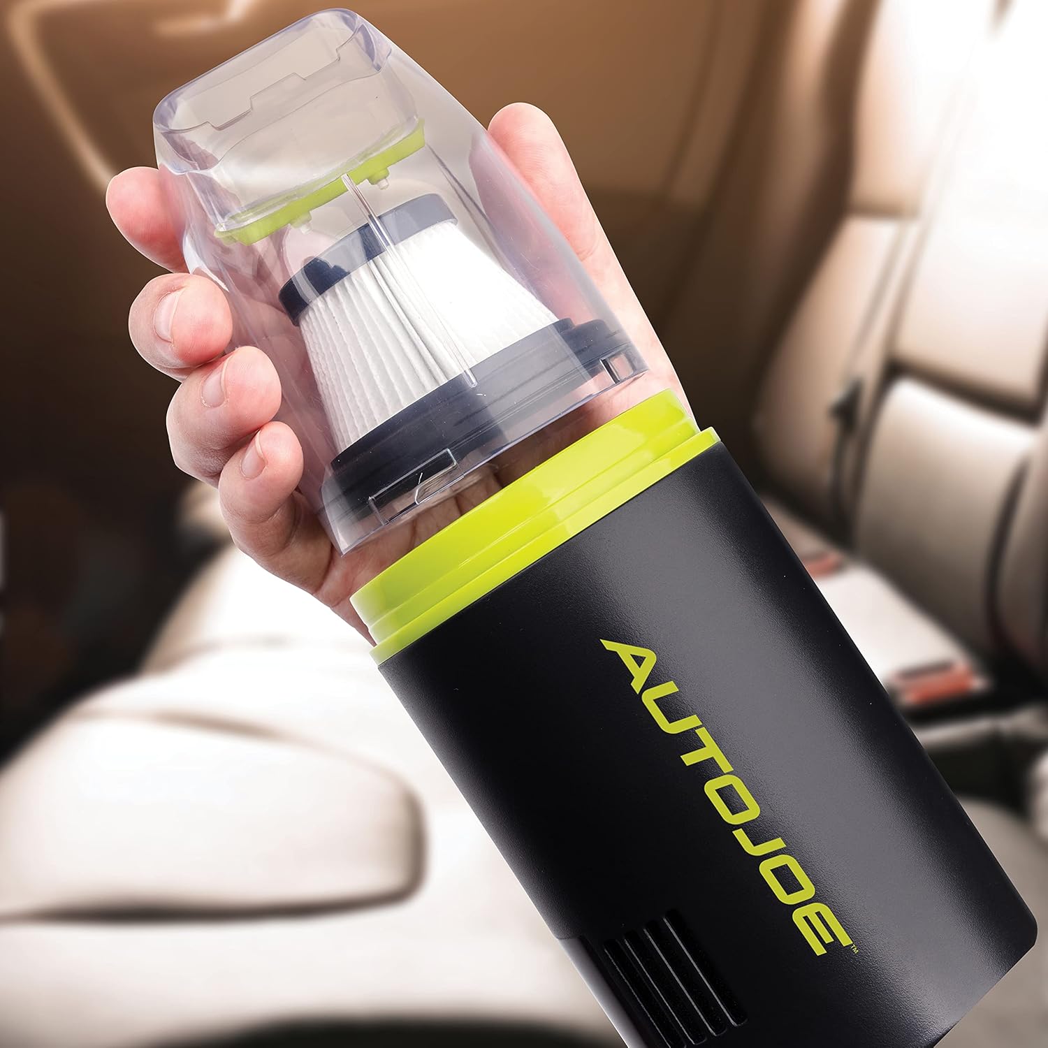 Auto Joe AJV1000 Handheld Cordless Vacuum Cleaner w Suction Power, for Home/RVs/Trucks Pets, HEPA Filtration and EZ Clear Collection Bin, USB Rapid Charging Block and Cable Included, Black : Everything Else