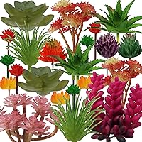 PietyPet 22pcs Colorful Mini Artificial Fake Succulents - Unpotted for DIY Terrariums, Wreaths, Home Office Decor