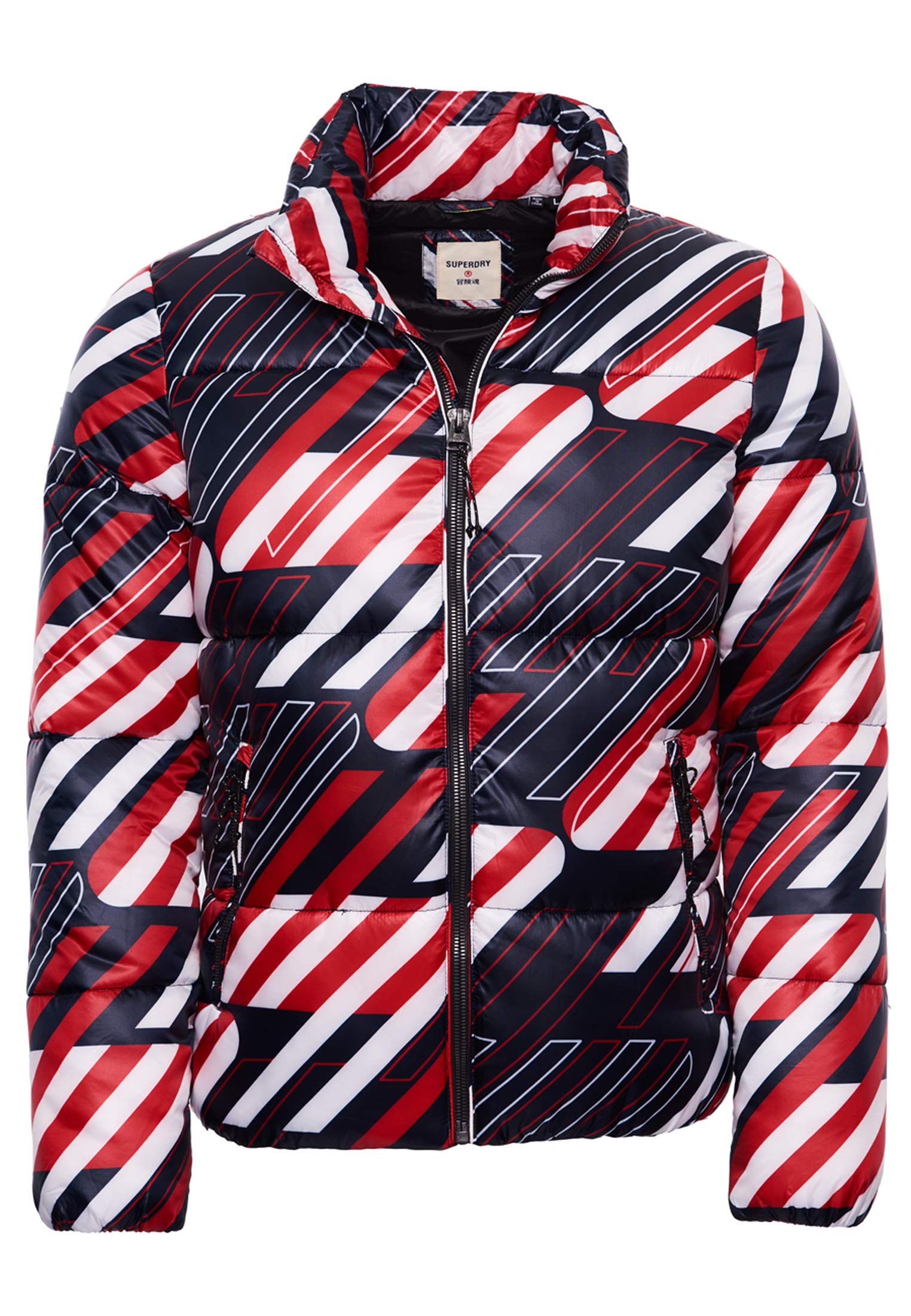 Superdry Uomo Giacca Imbottita Sportstyle Navy A Stampa Integrale Xl-image