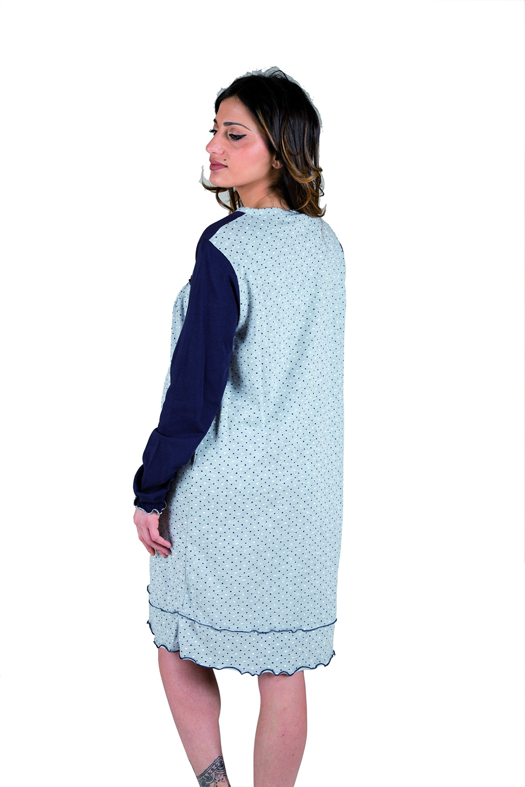 Premamy - Camicia Clinica per Premaman, Modello Aperto Davanti, Cotone Jersey, Pre-Post Parto
