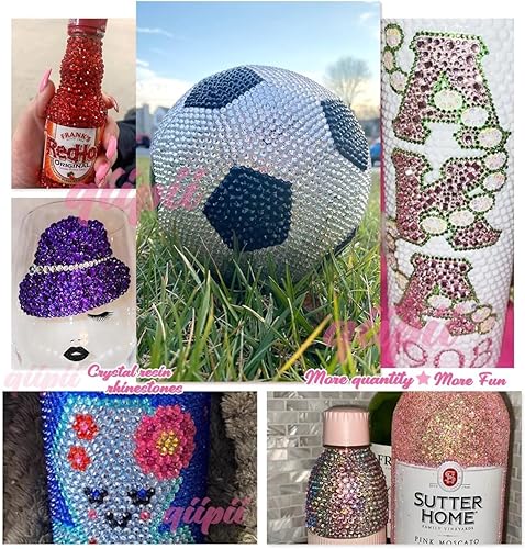 Miniatura 5 de qiipii 3000 diamantes de imitación de resina color rojo cristal de 0.197 pulgadas para manualidades, diamantes de imitación de parte trasera plana