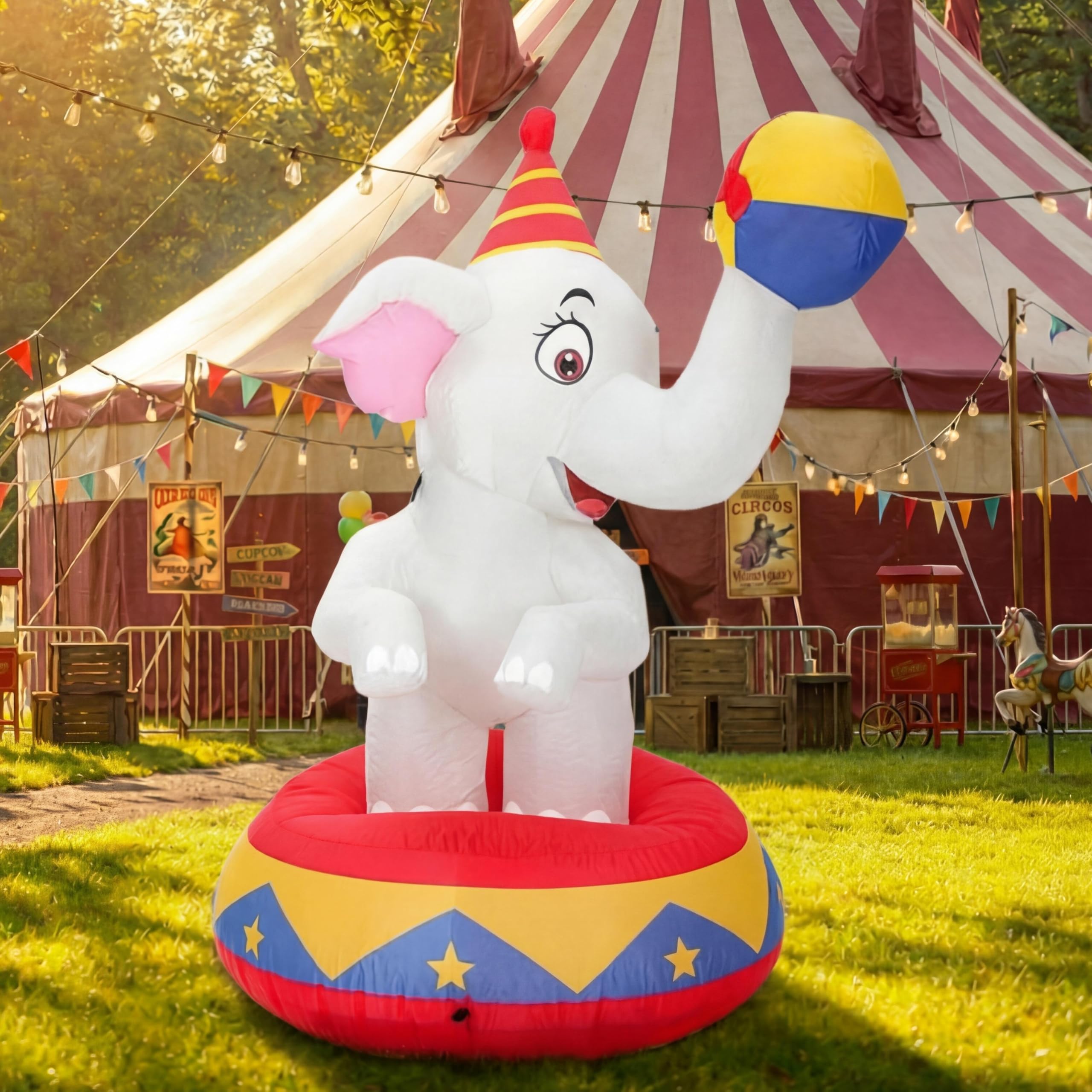 Photo 1 of Silipull 5 FT LED Inflatable Elephant - Multicolor