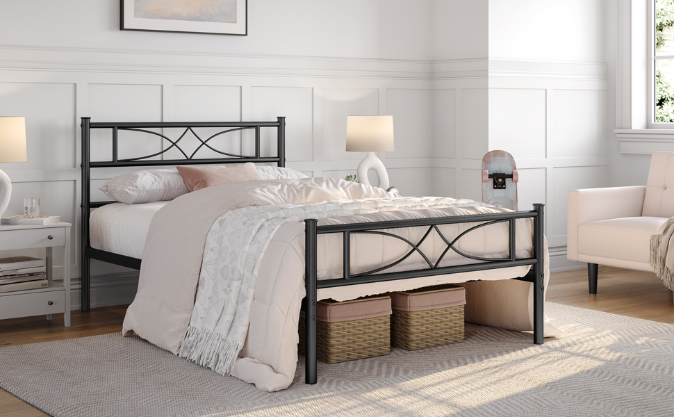 Amazon.com: Yaheetech Twin Metal Bed Frame, Platform Bed