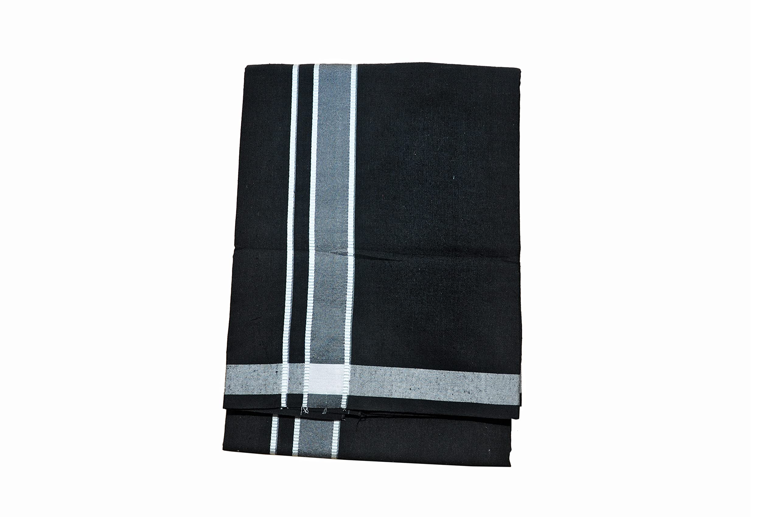Cotton Black Dhoti For Men,1.90 Meter Length Single Dhoti-image-26