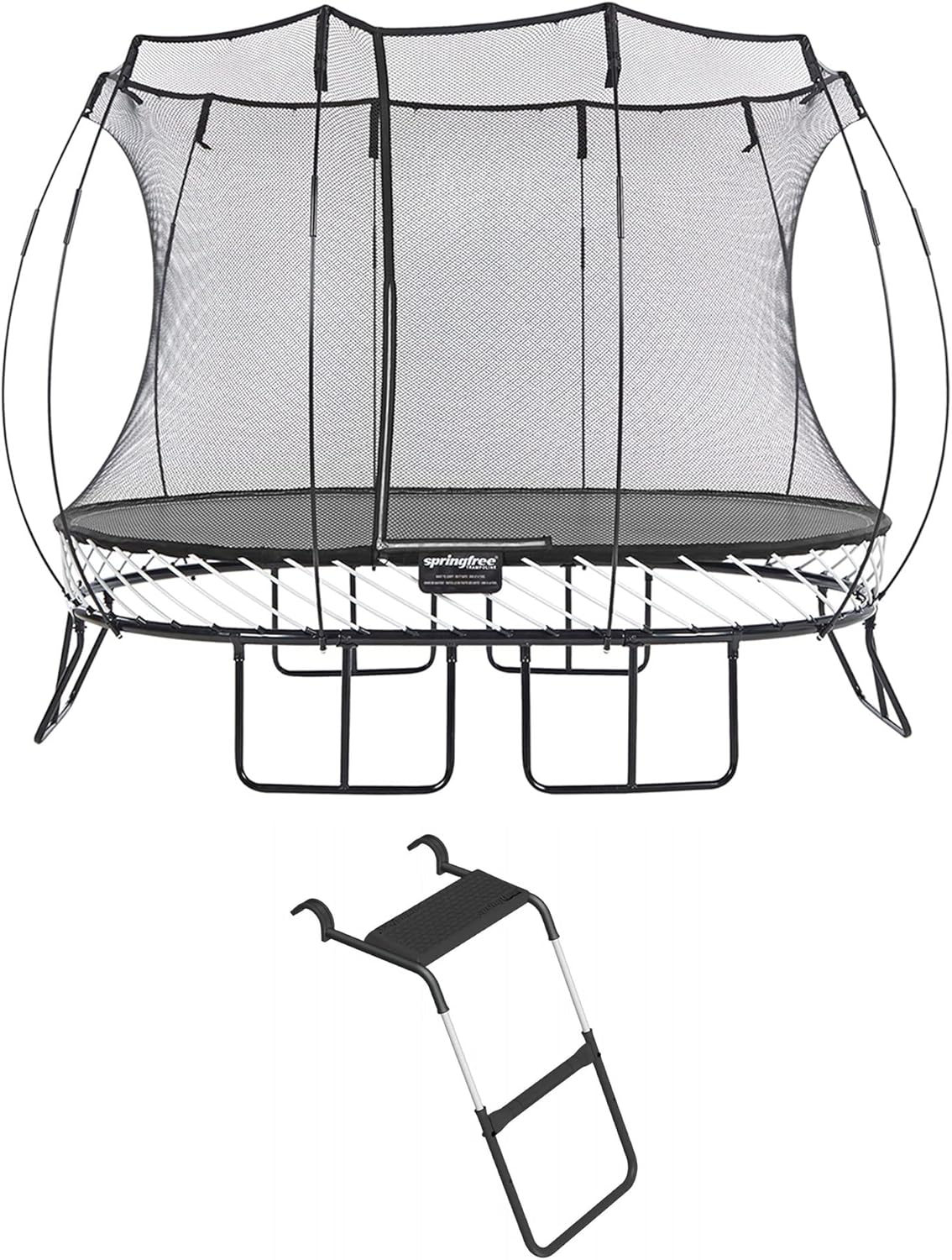 Springfree Trampoline Springless Fun with Goal Hoop and Ladder Attachment Accessories