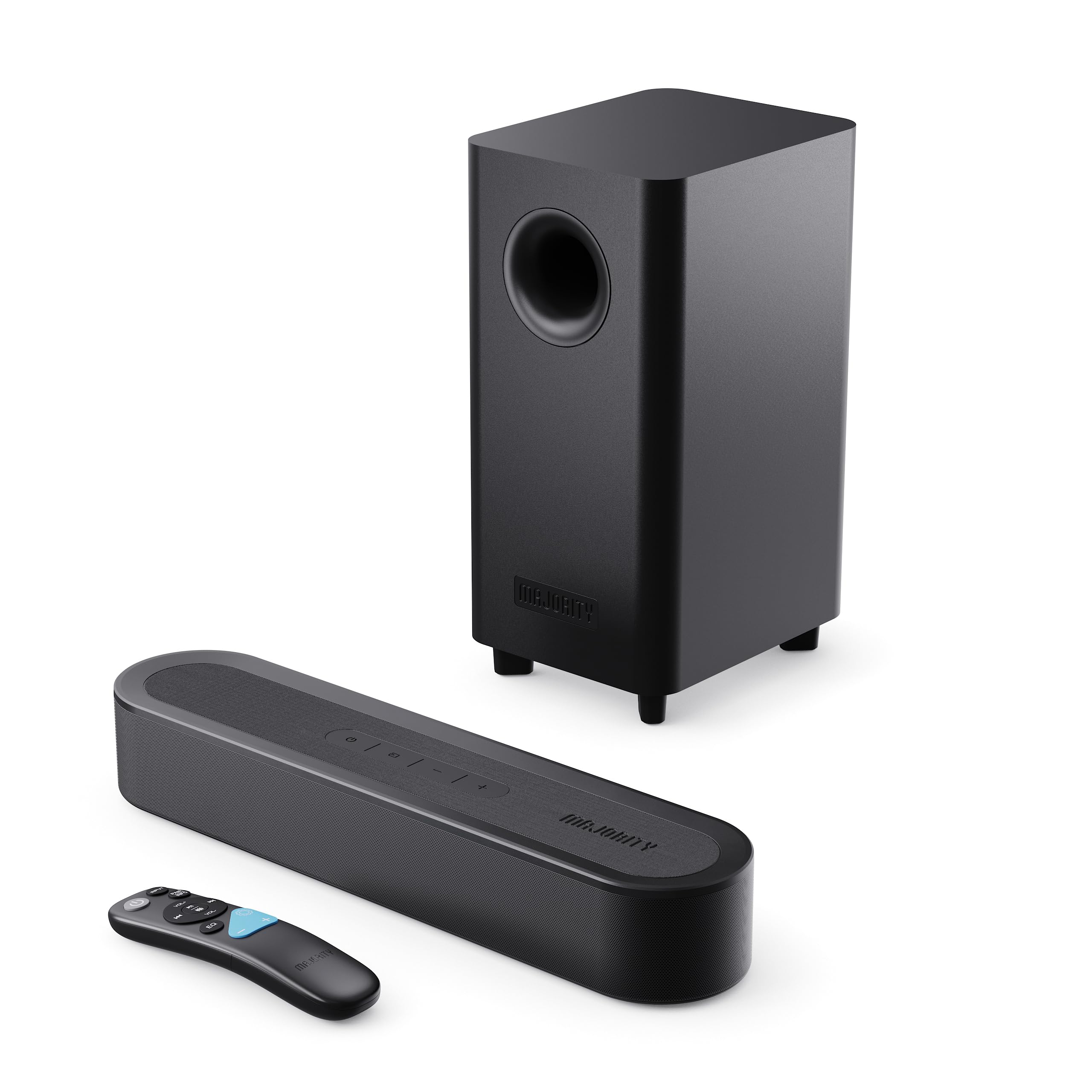 MAJORITY Bowfell Axis Sound Bar TV | 140W Home Cinema Soundbar with Subwoofer | 2.1 Dolby Audio Speakers for TV | Bluetooth 5.3 PC Soundbar | Home Theater Sound Bar with HDMI eARC