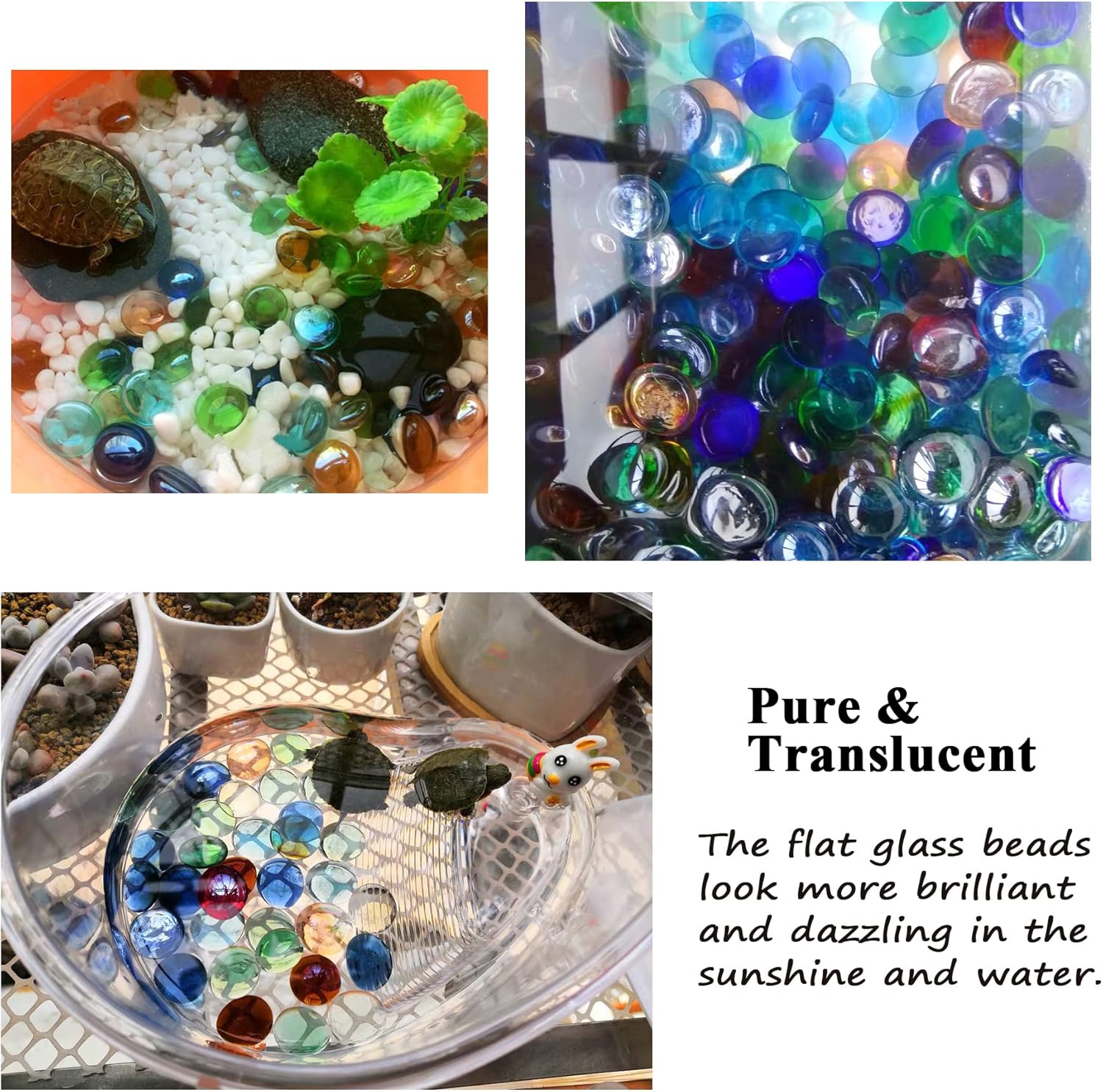 KINGOU Canicas de vidrio plano, piedras Mancala de repuesto de 0.6