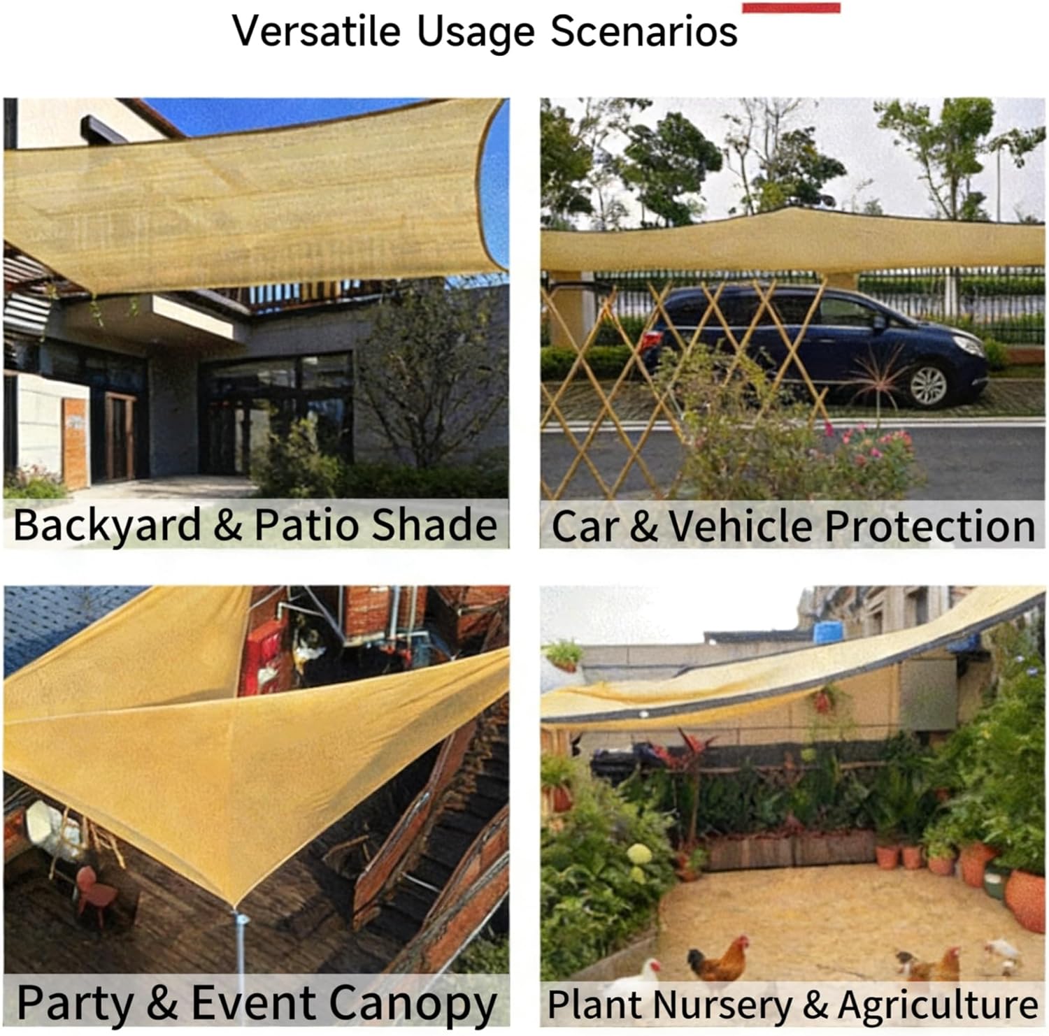Breathable Sun Shade Canopy, Heavy Duty Woven Shade Cloth, Heat Insulation & UV Protection, Cool Patio Awning for Deck Poolside Pets 20x35ft