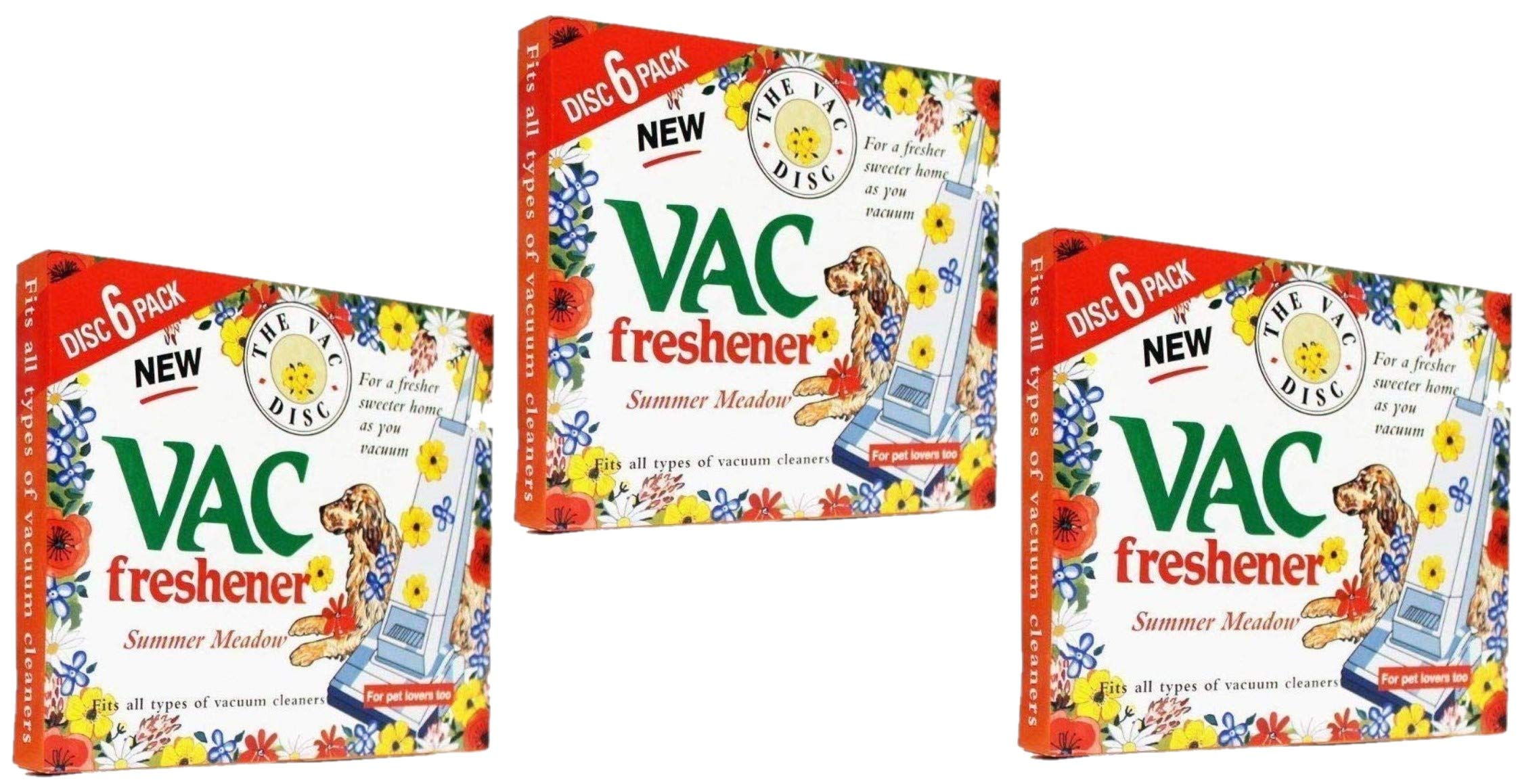 FIND A SPARE 3X Pack Vac 18 Fresheners Summer Meadow Extra Strength Powerful Scent For All Vacuum Hoover Handheld Bagless And Bagged Cleaners Pet Lovers