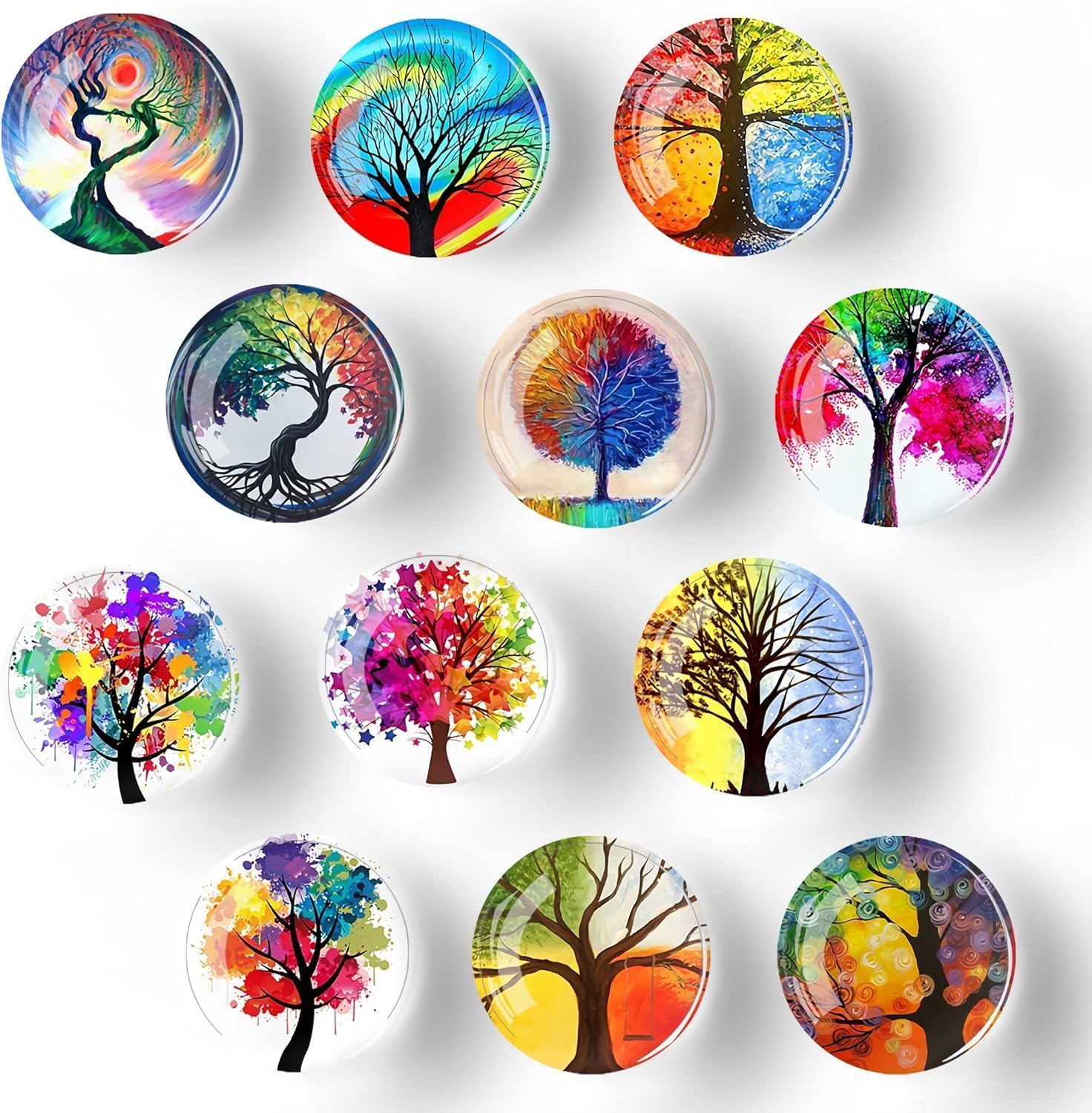 SPITEN Colorfull Fridge Magnets Marble Texture Crystal Refrigerator Glass Magnet Decorative Fridge Strong Small Cute Colorful Magnet for Kitchen Office Whiteboards Cabinets Photos Party (Design 2)