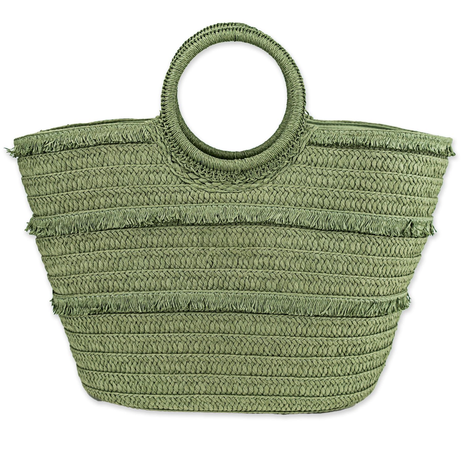Lois - Bolso Capazo Rafia Mujer Para Playa Ideal Verano. Capazos Mimbre Mujer Estilo Rústico Elegante y Ligero