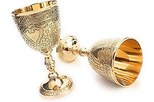 ALADEAN Vintage Gold Chalice: Medieval Goblet for Renaissance, Wedding, and Ceremonial