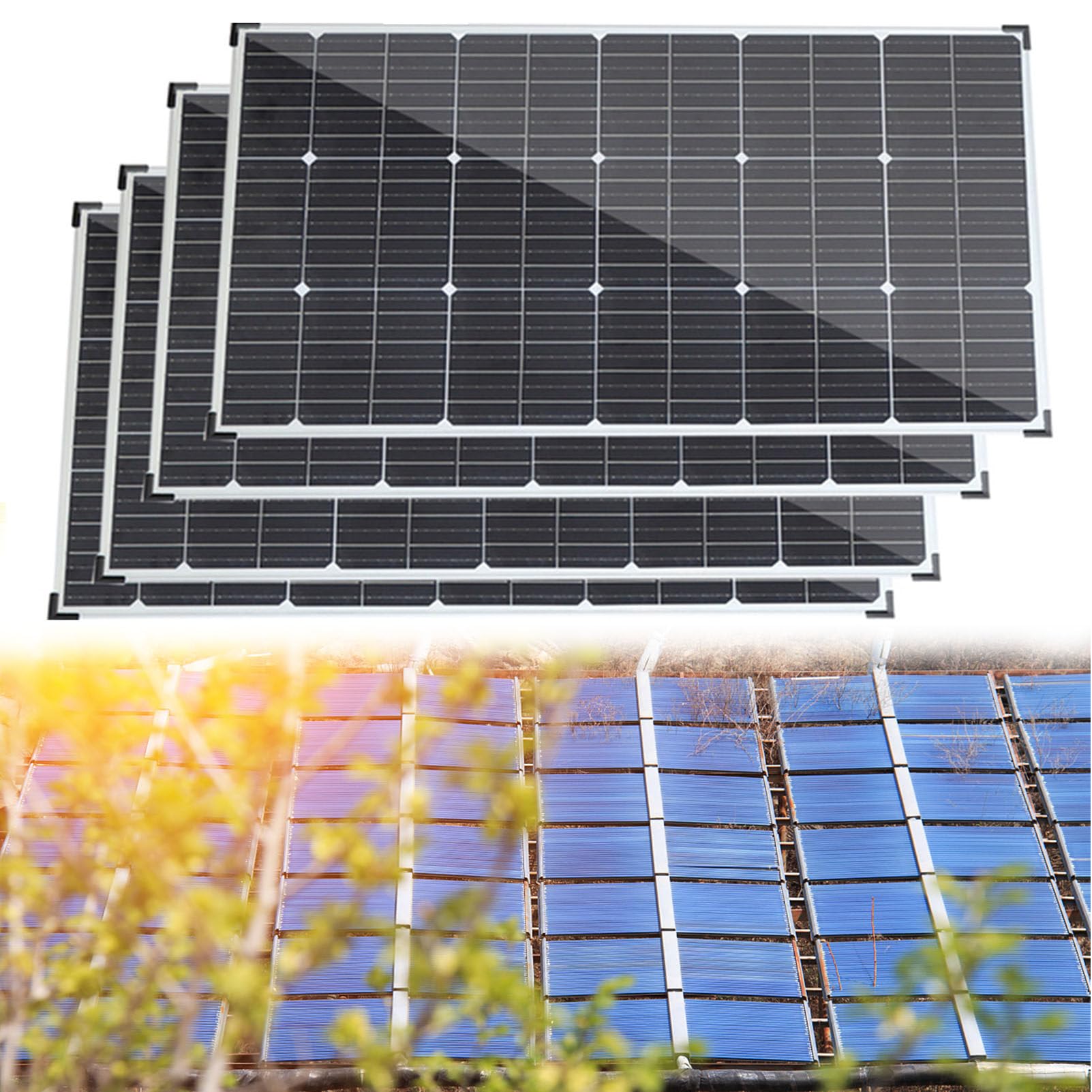 SXYKXYDL 200w/800w Flexible Solar Panel, Solar System Kit, Pv Module Battery, 18 Volt Solar Battery Charger With 40a Controller For Off-Grid Home Caravan,fourpieces