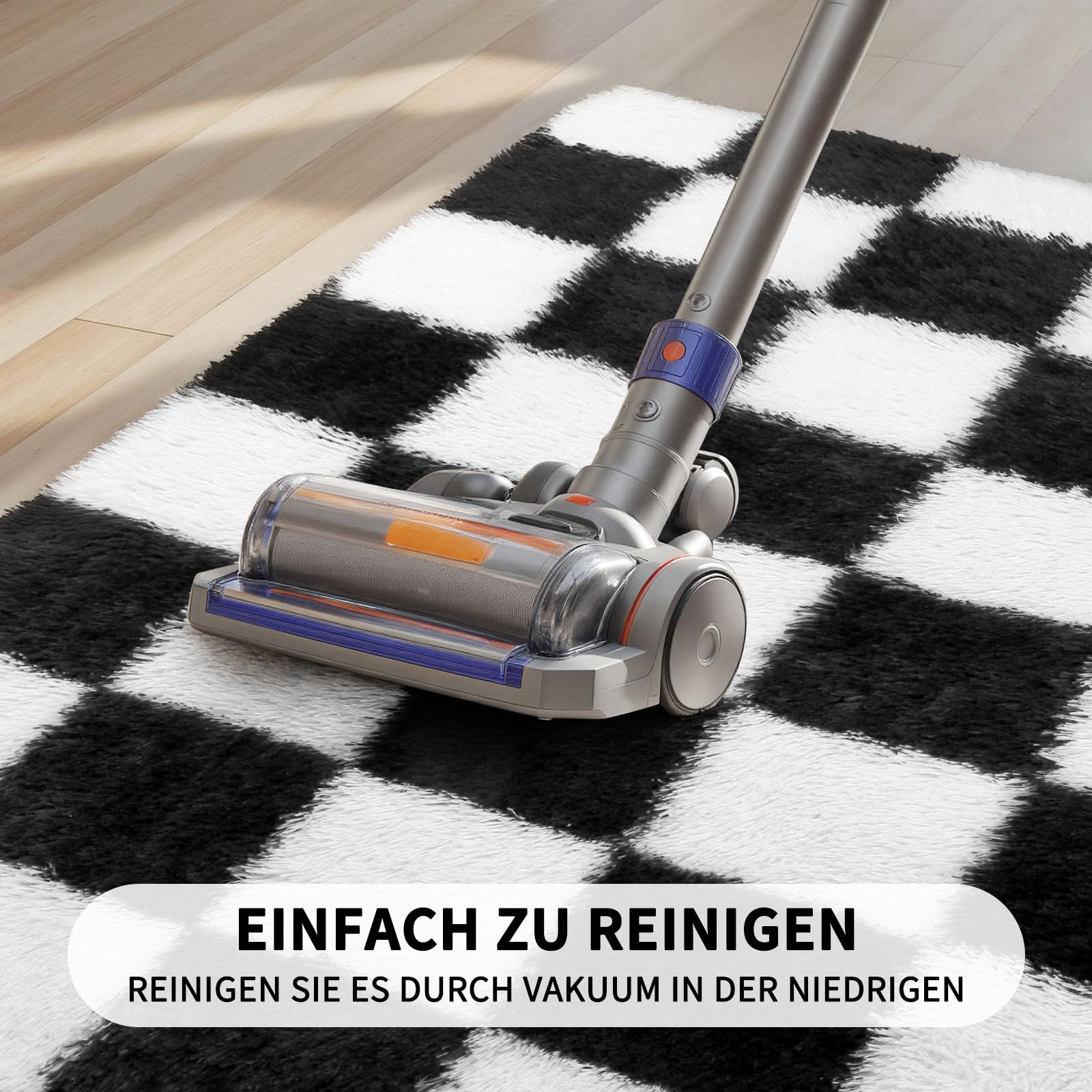 Sour Lemon Alfombras a cuadros para salón, 200 x 300 cm, alfombra en blanco y negro para dormitorio, lavable, antideslizante, extragrande, mullida alfombra para habitación de niños, dormitorio