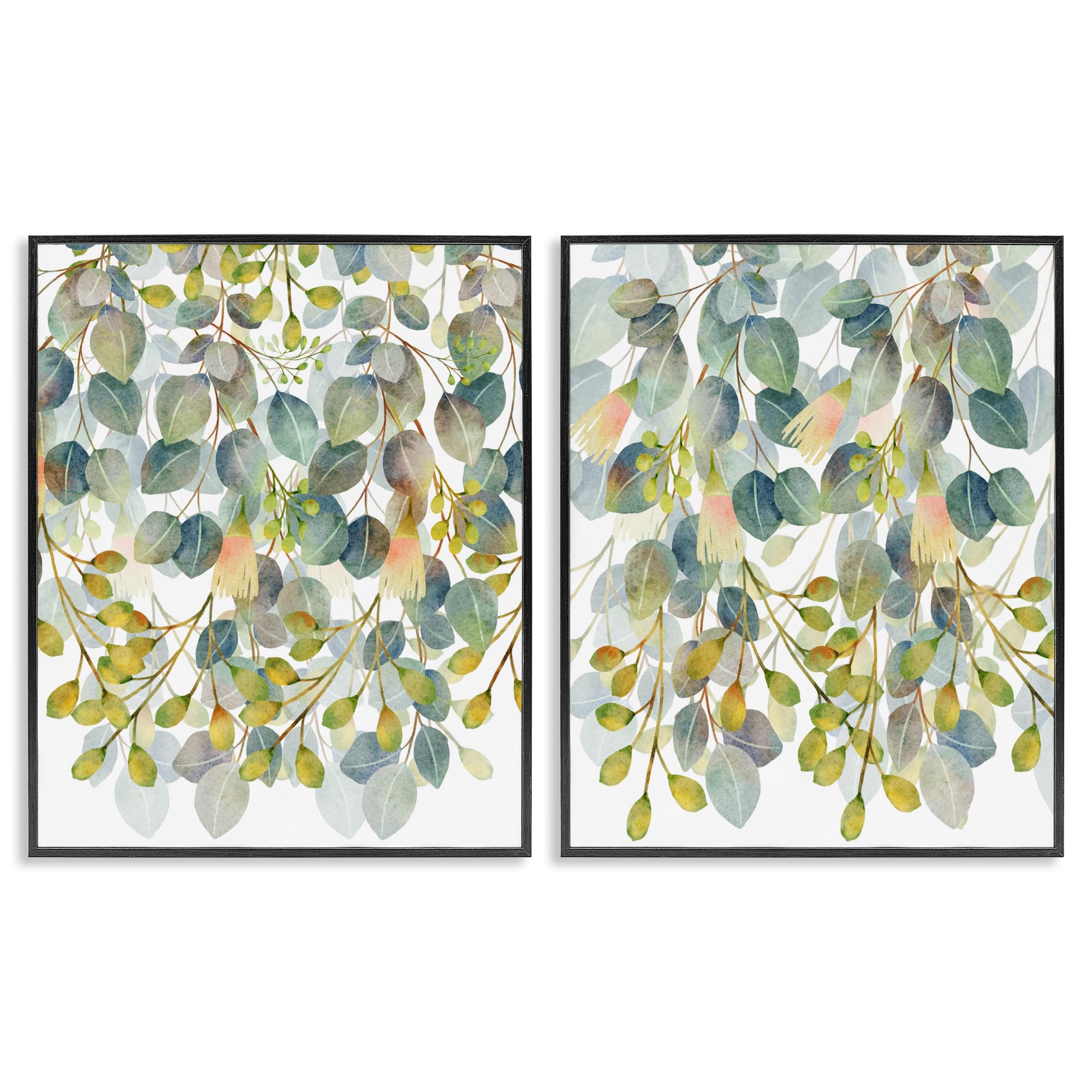 Layered Ivy Botanical, 16 x 20 Inch Framed Giclée Print Set
