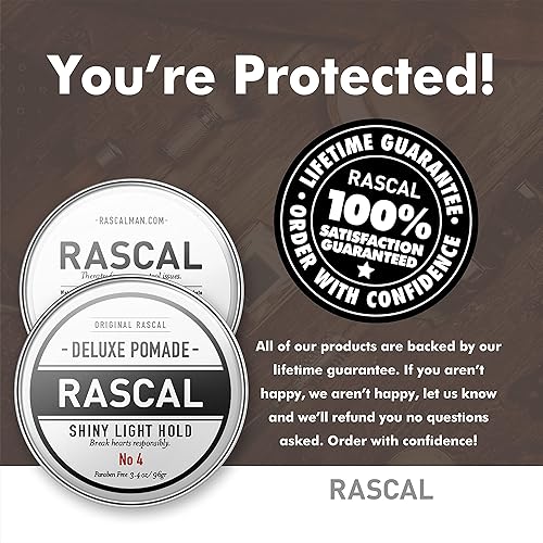 Miniatura 7 de Rascal Deluxe Pomade 4  Wet Light Hold Pomade Pomade No 4 34oz