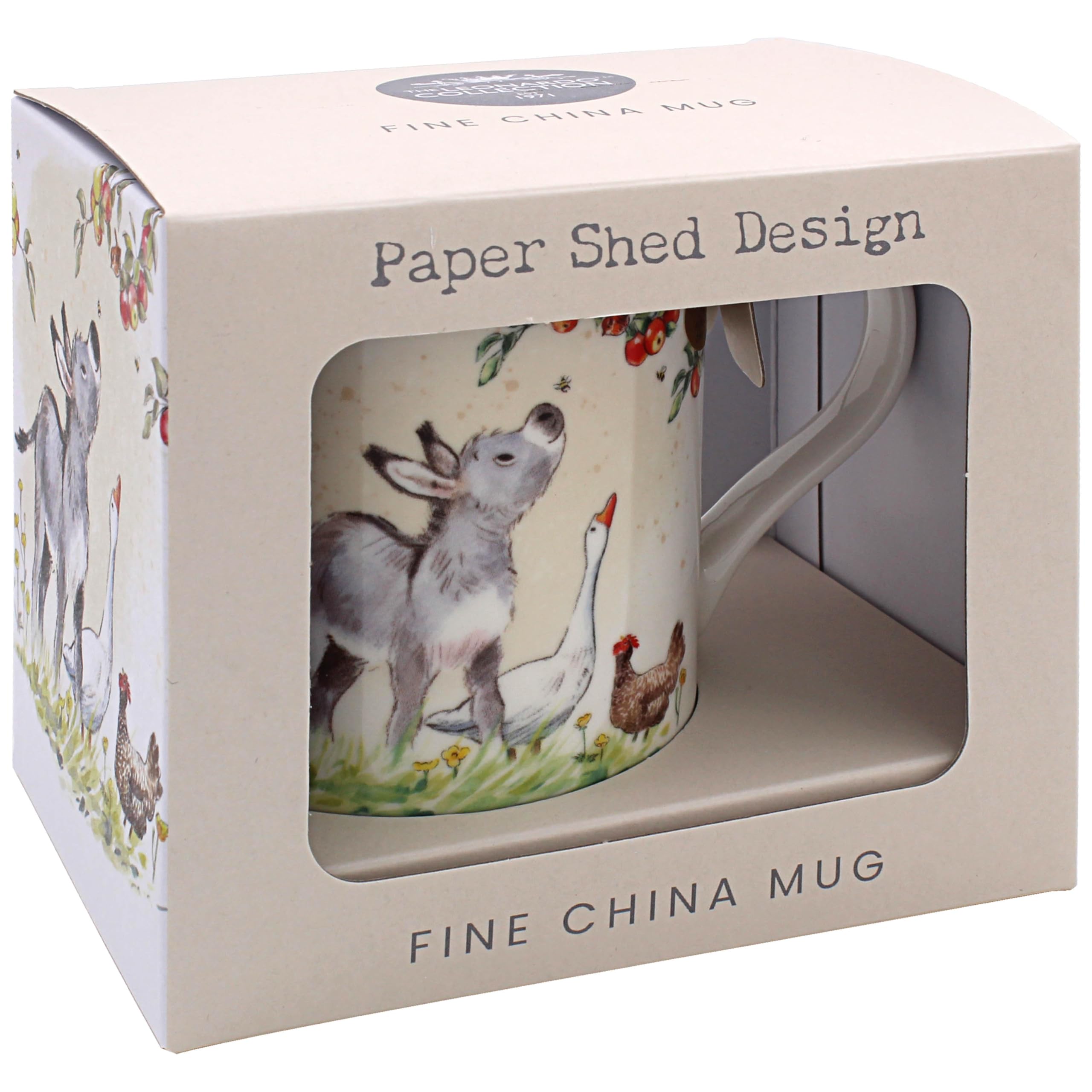 The Leonardo Collection Paper Shed Design Donkey Goose & Hen Mug for Home & Kitchen | Stylish Ceramic Mugs for Tea & Coffee | Lovely Cup Set for Mens Gifts & Birthday Gifts for Women
