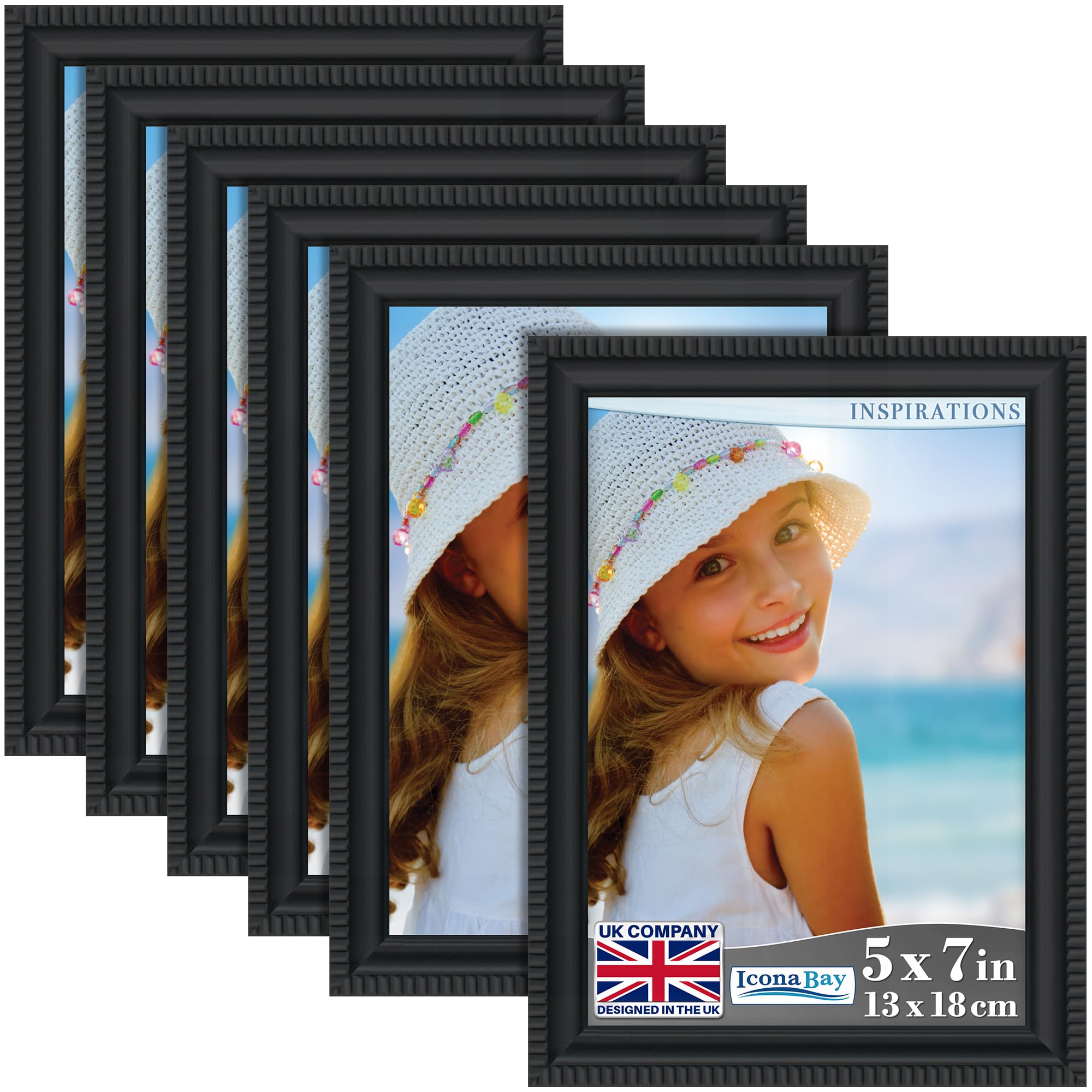 贝壳银 画框里的浪漫 黑色 ダイカット加工 6cm×5m フレーム Amazon.com - Icona Bay 5x7 Picture Frames (Black, 6 Pack