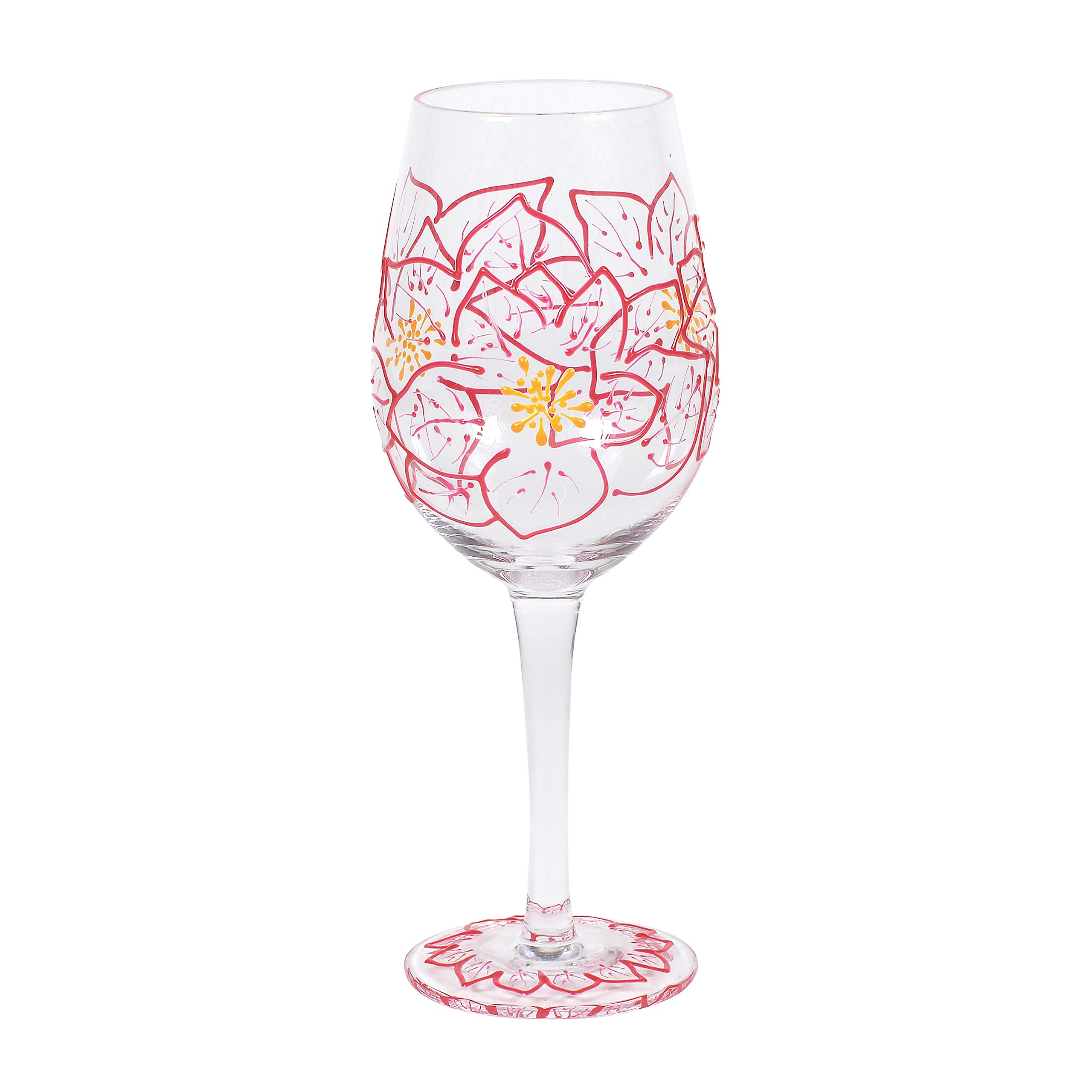 Verre à vin Poinsettias pour décorer votre table de fête de Noël chaleureuse