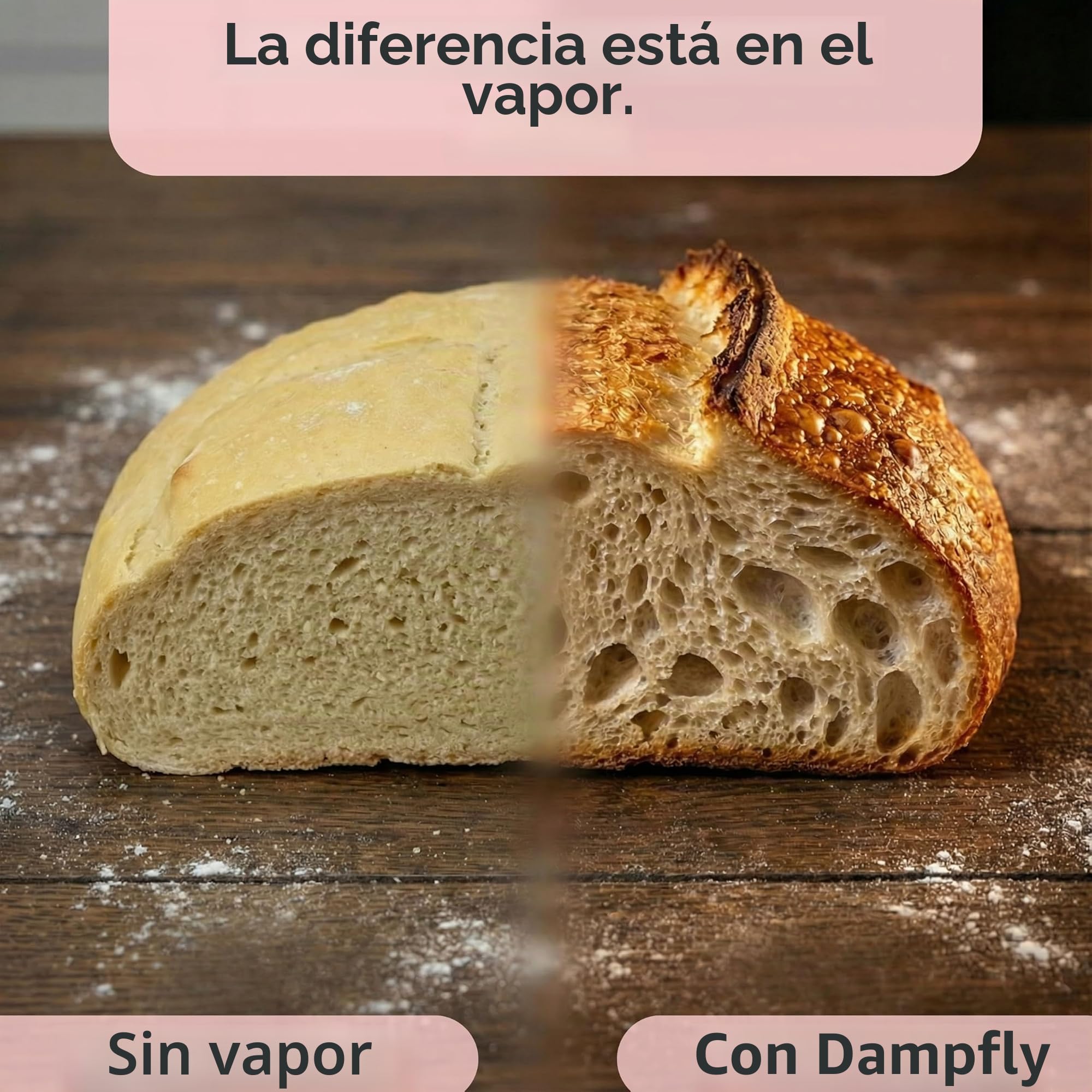 Juego de cuencos de vapor para horno de piedra lava: Hornea pan perfecto con vapor de agua – Pan crujiente y pasteles como un panadero profesional (plata piedras negras)