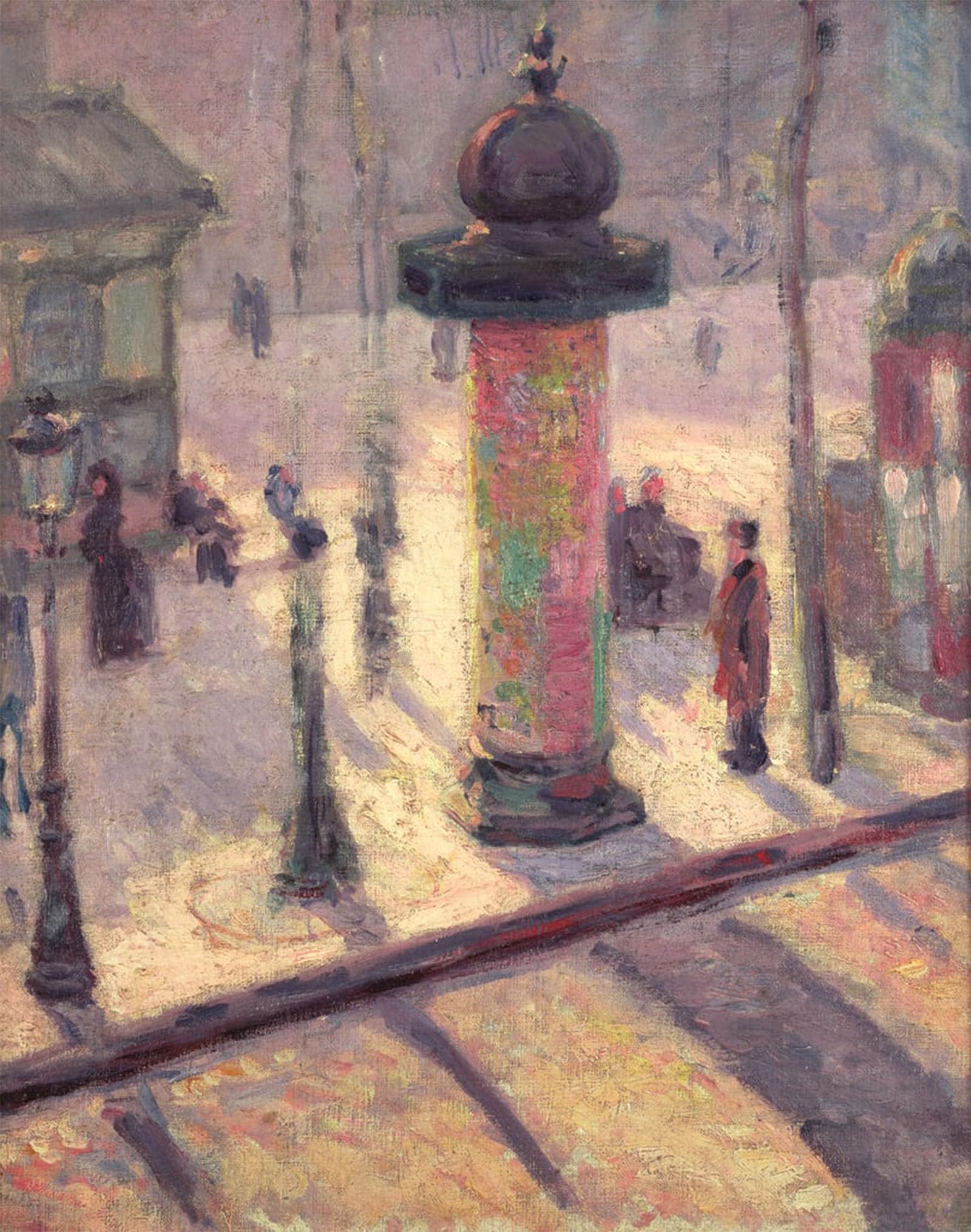 Posteriik No Frame Vintage Print Pop Art Landscape Artwork Kiosk On The Boulevard Clichy By Louis Anquetin Art Prints For Office Home Decor 60X90cm