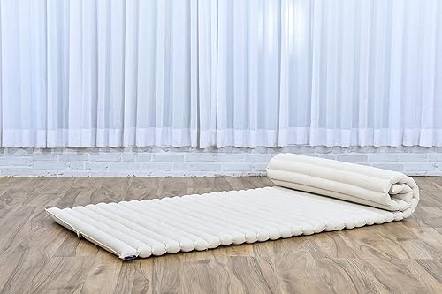 Miniatura 8 de Leewadee - Colchón de piso plegable - Futón japonés enrollable -Alfombra de tatami triple pliegue - Cama de piso para invitados - Colchón de camping