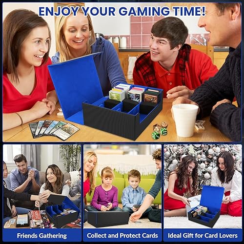 Miniatura 7 de AOBOPLE Caja de almacenamiento de más de 1800 tarjetas de intercambio, funda de cartas para tarjetas intercambiables con 5 separadores de tarjetas,