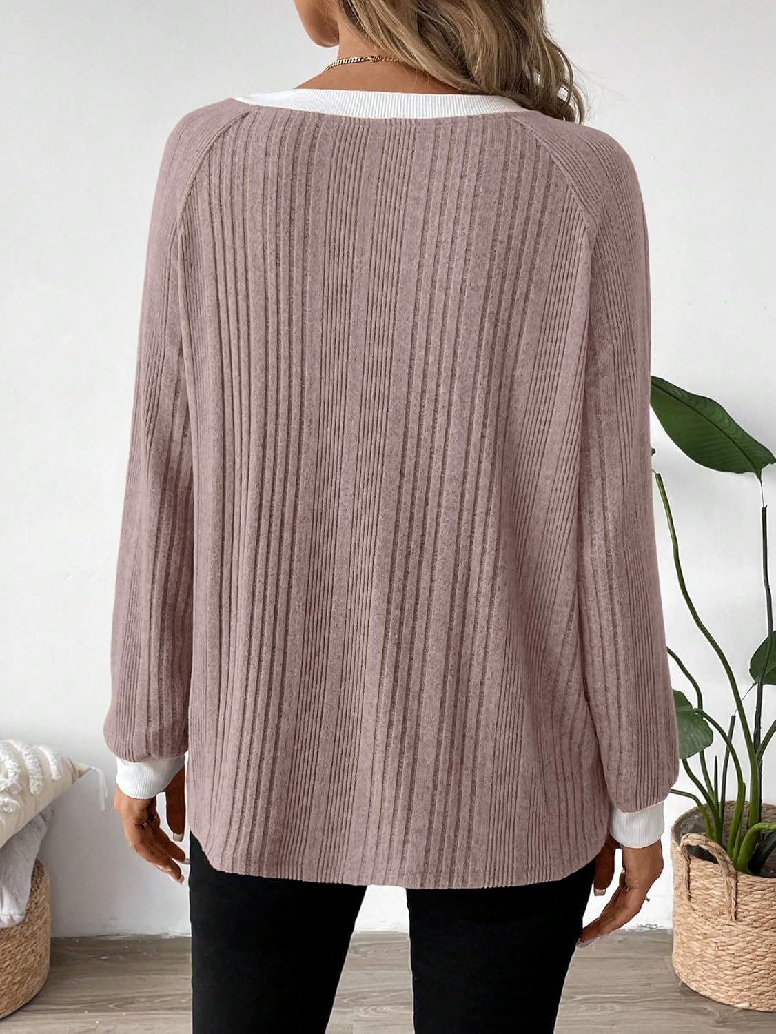 Womens Long Sleeve Shirts Crewneck Casual Tops Loose Fit Tunic Fall Fashion 2025 Blouses Clothing - Image 5