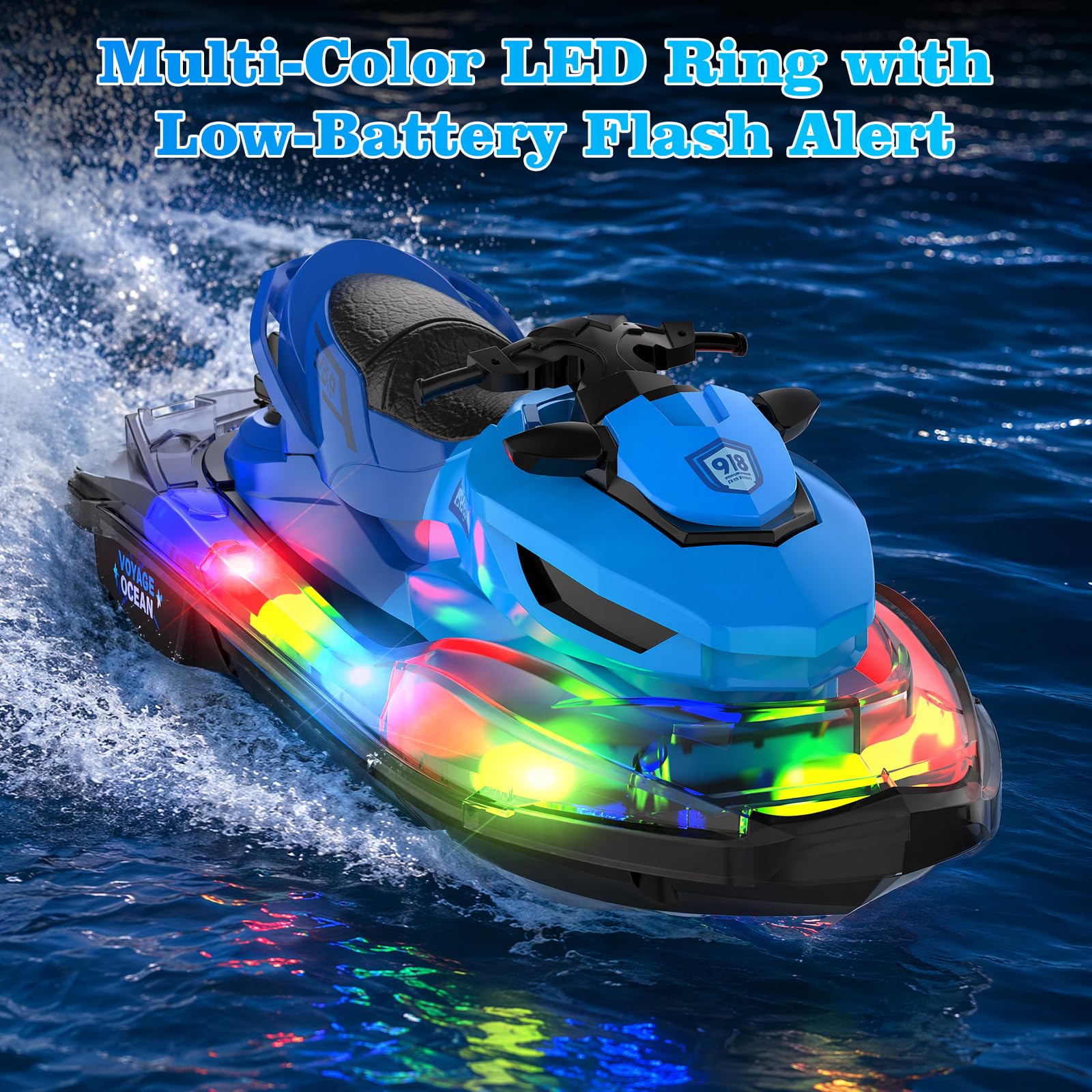 Barca RC, Barca Radiocomandata Per Bambini & Adulti, Barche RC Per Piscina E Lago, Barche Acquatiche Con Luci LED, Nave RC Elettrica Con Batteria Ricaricabile, Regalo Per Ragazzi, Ragazze