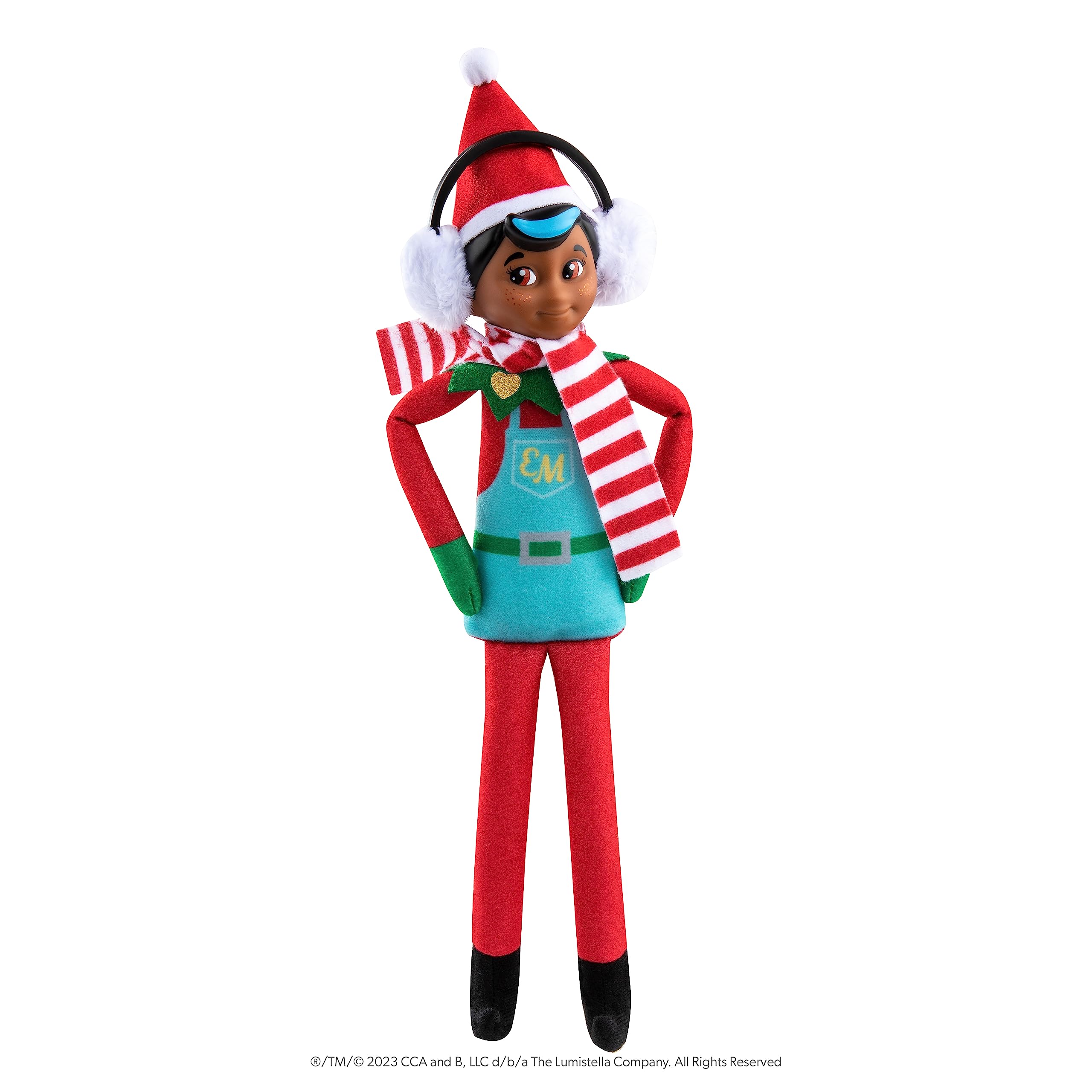 Elf MatesThe Elf on the Shelf Cuddly, Cute and Adorable Deluxe Character with Added Value Scarf and Ear Muffs | make your Christmas truly magical with this Toy Elf (Chef, Brown Eyes Dark Tone)