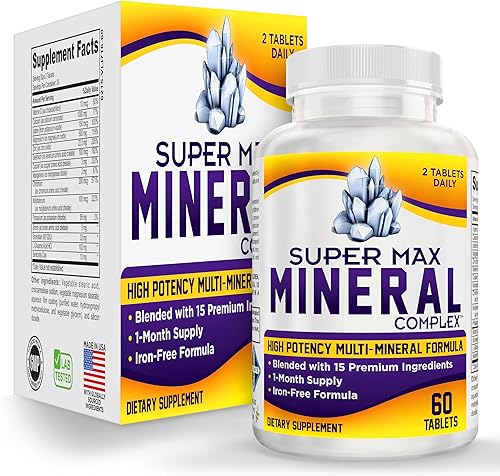 Miniatura 7 de Suplemento multimineral Super-MAX (sin hierro) Multiminerales | Fórmula de minerales multivitamínicos de alta potencia (todo en 1) | Complejo