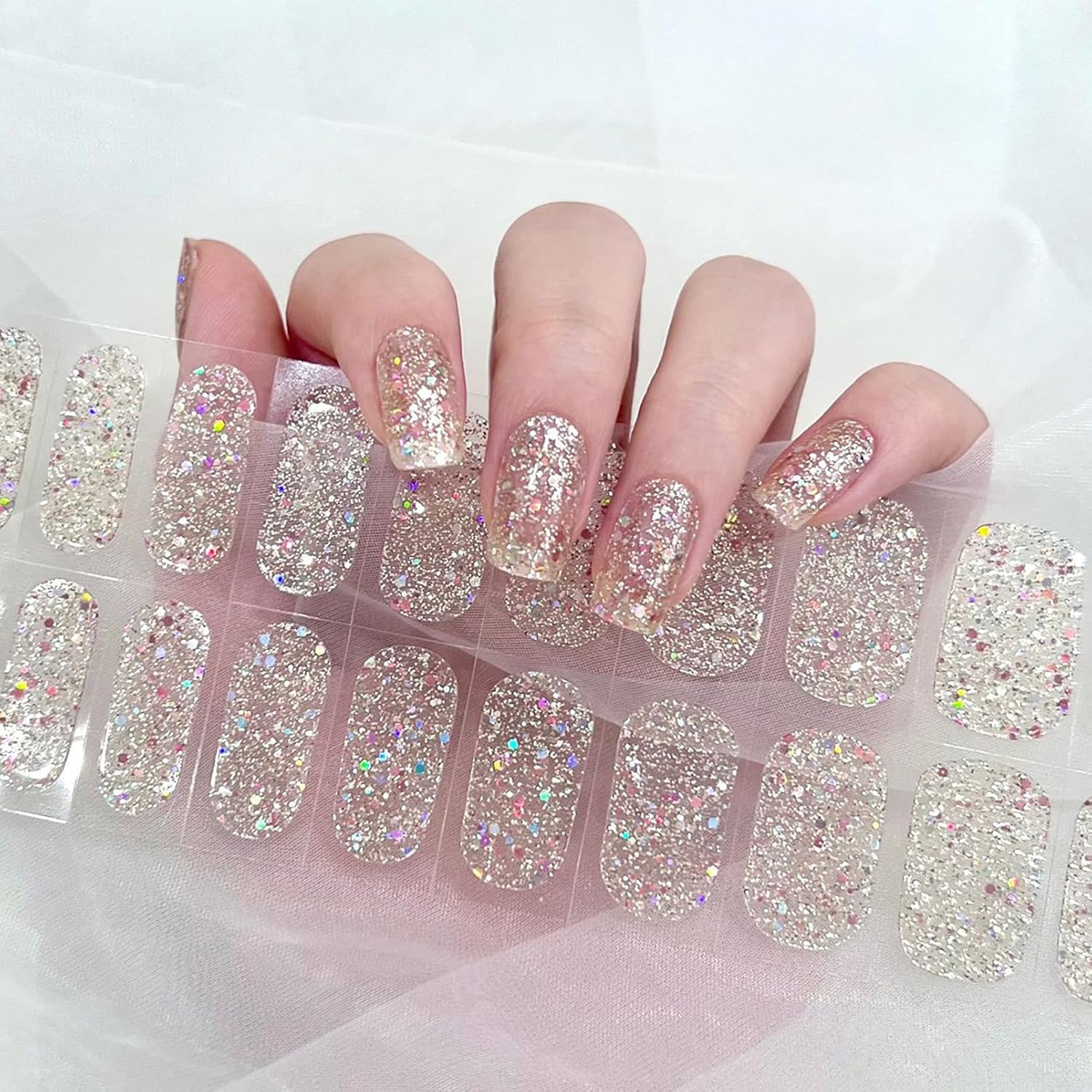 Maggidea Semi Cured Gel Nails Strips 22 Stickers Nail Wraps Soft Self