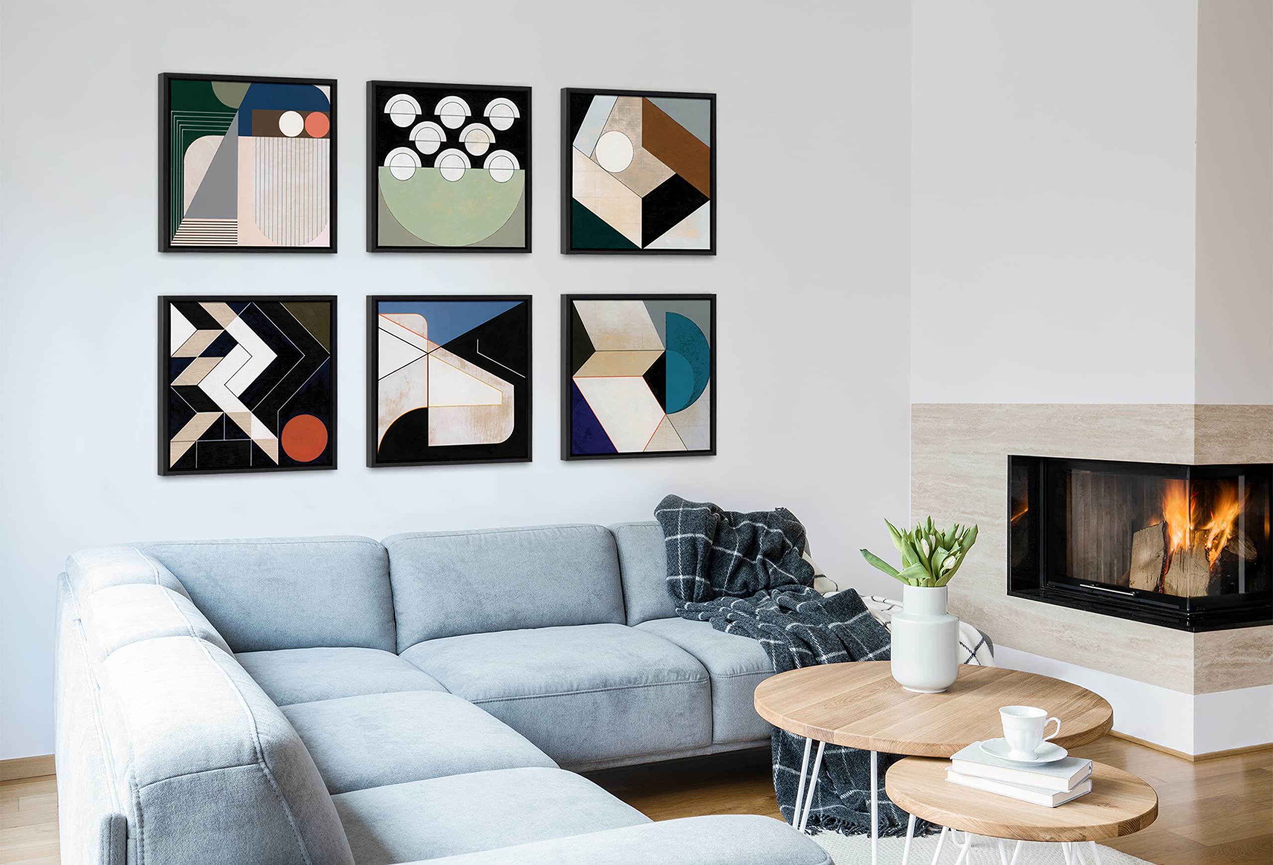 Amazon.co.jp: Kate and Laurel Sylvie モダン ミニマルアート No 4