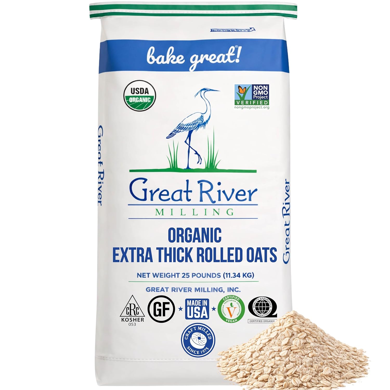 Great River Milling Avena Orgánica Extragruesa 25 lb