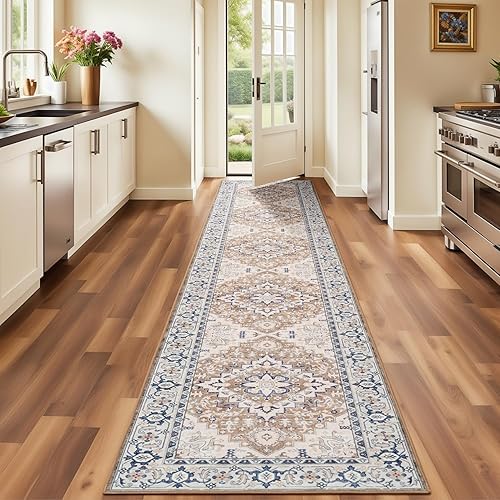 Miniatura 19 de Lofus Alfombras de área de 5 x 7 pies para sala de estar, alfombras lavables para dormitorio, cocina, alfombra bohemia vintage, suave, Vintage Beige