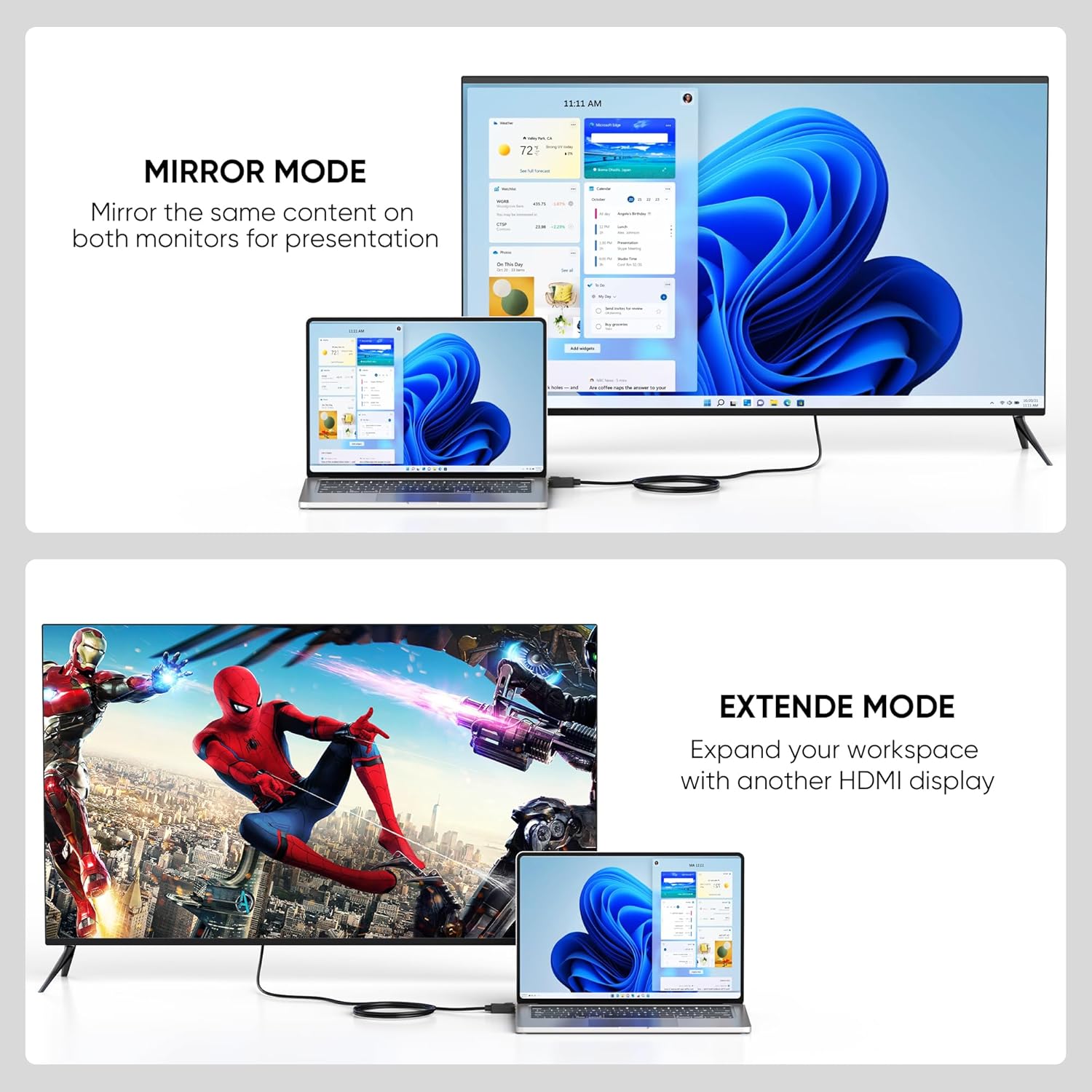 DisplayPort to HDMI Cable 10 feet 5-Pack, 4K DP to HDMI Cables Uni-Directional Display Port to HDMI Cord for Monitor, Projector, Desktop, Laptop and More